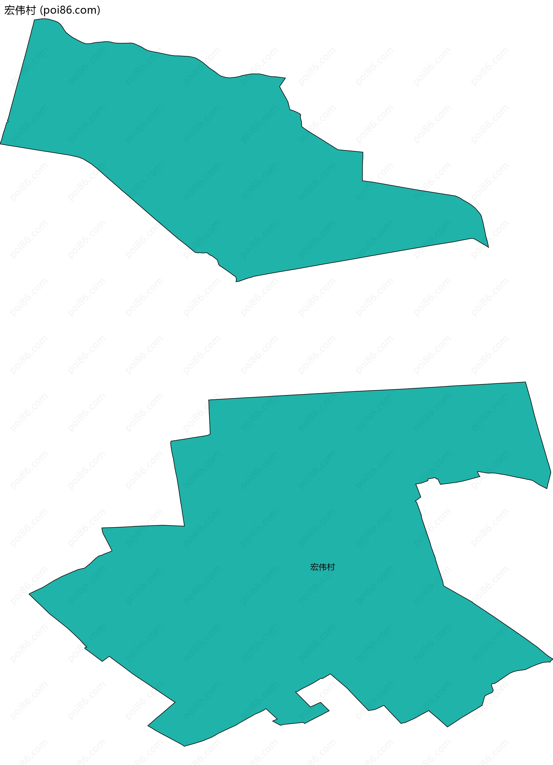 宏伟村边界地图