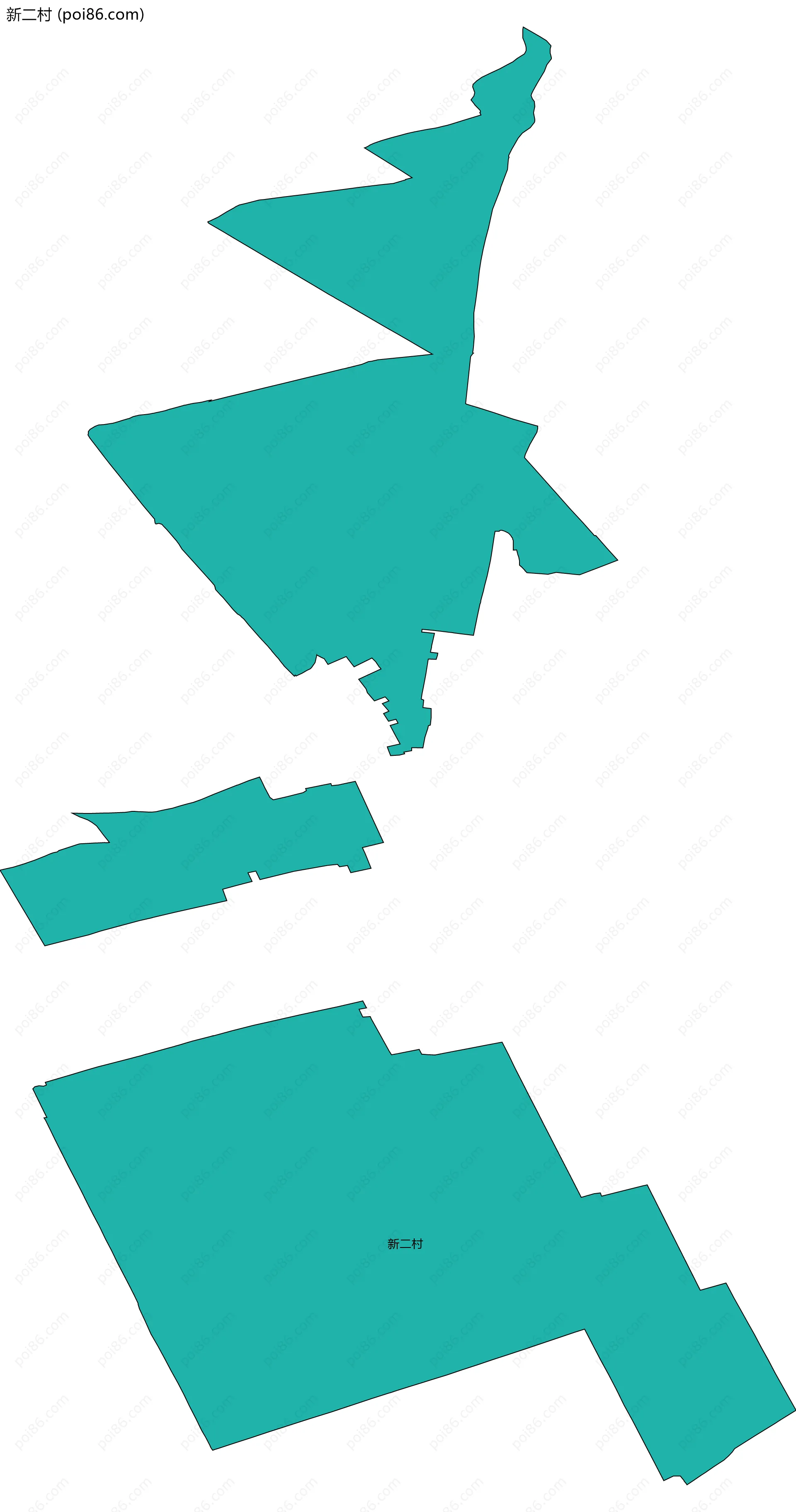 新二村边界地图