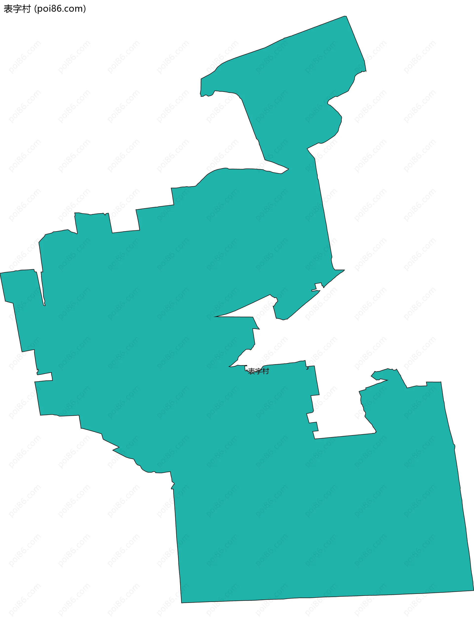 表字村边界地图