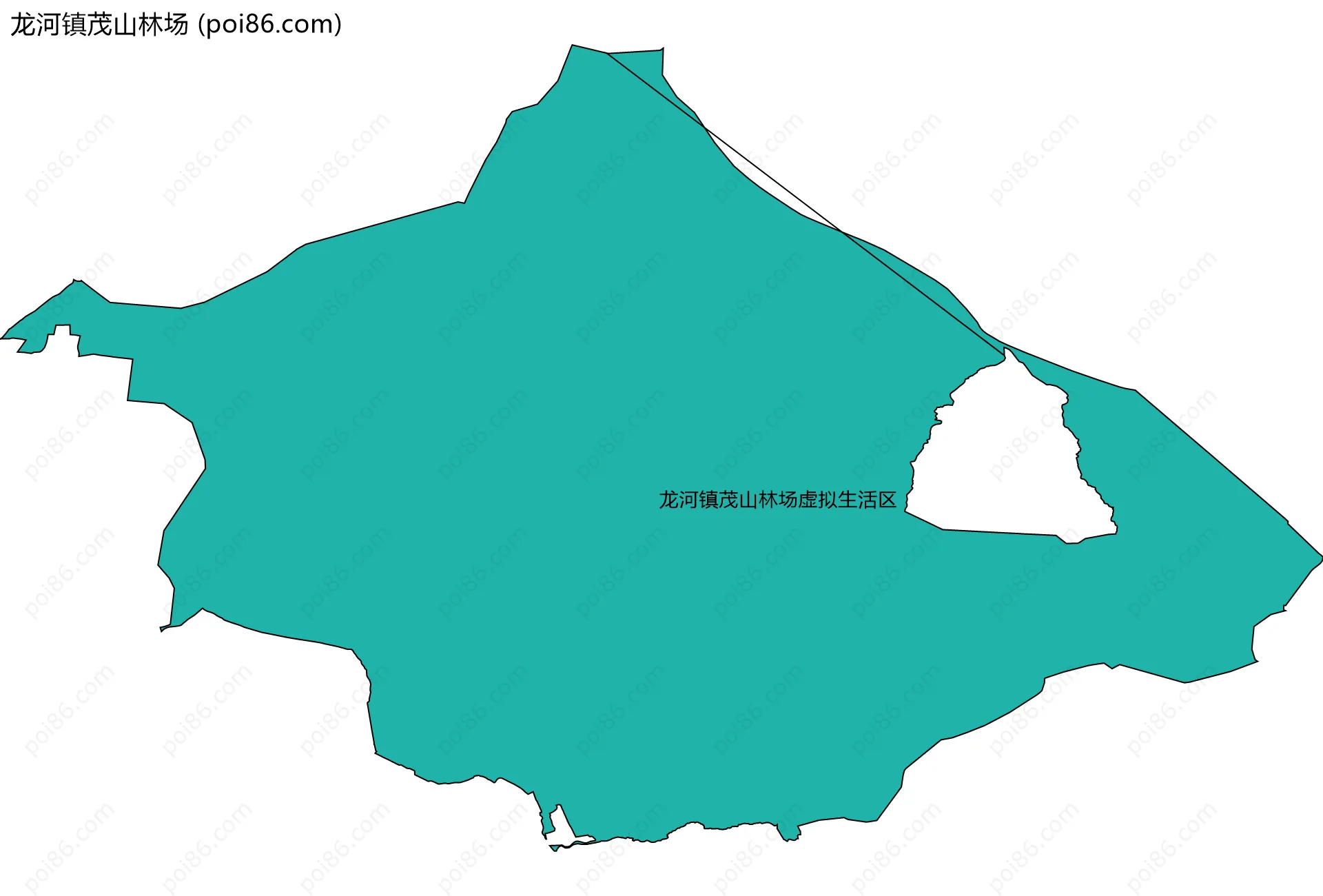 龙河镇茂山林场边界地图(五级行政区划)