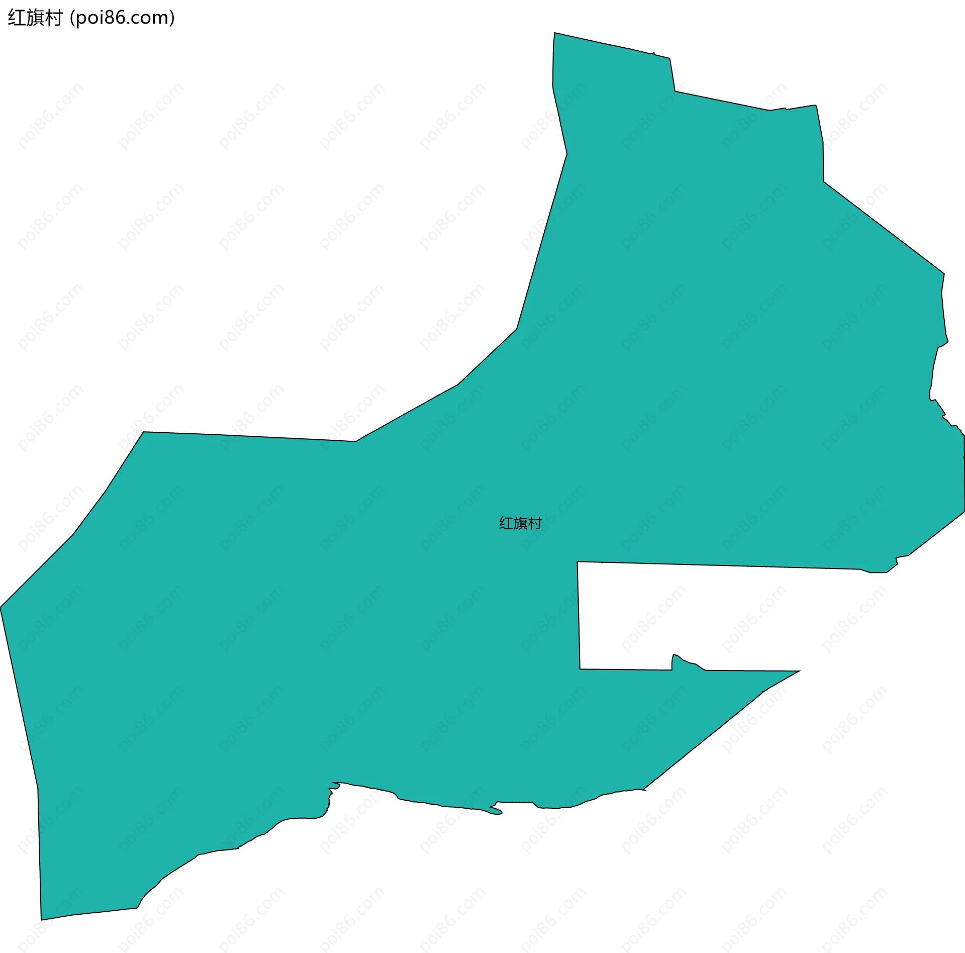 红旗村边界地图