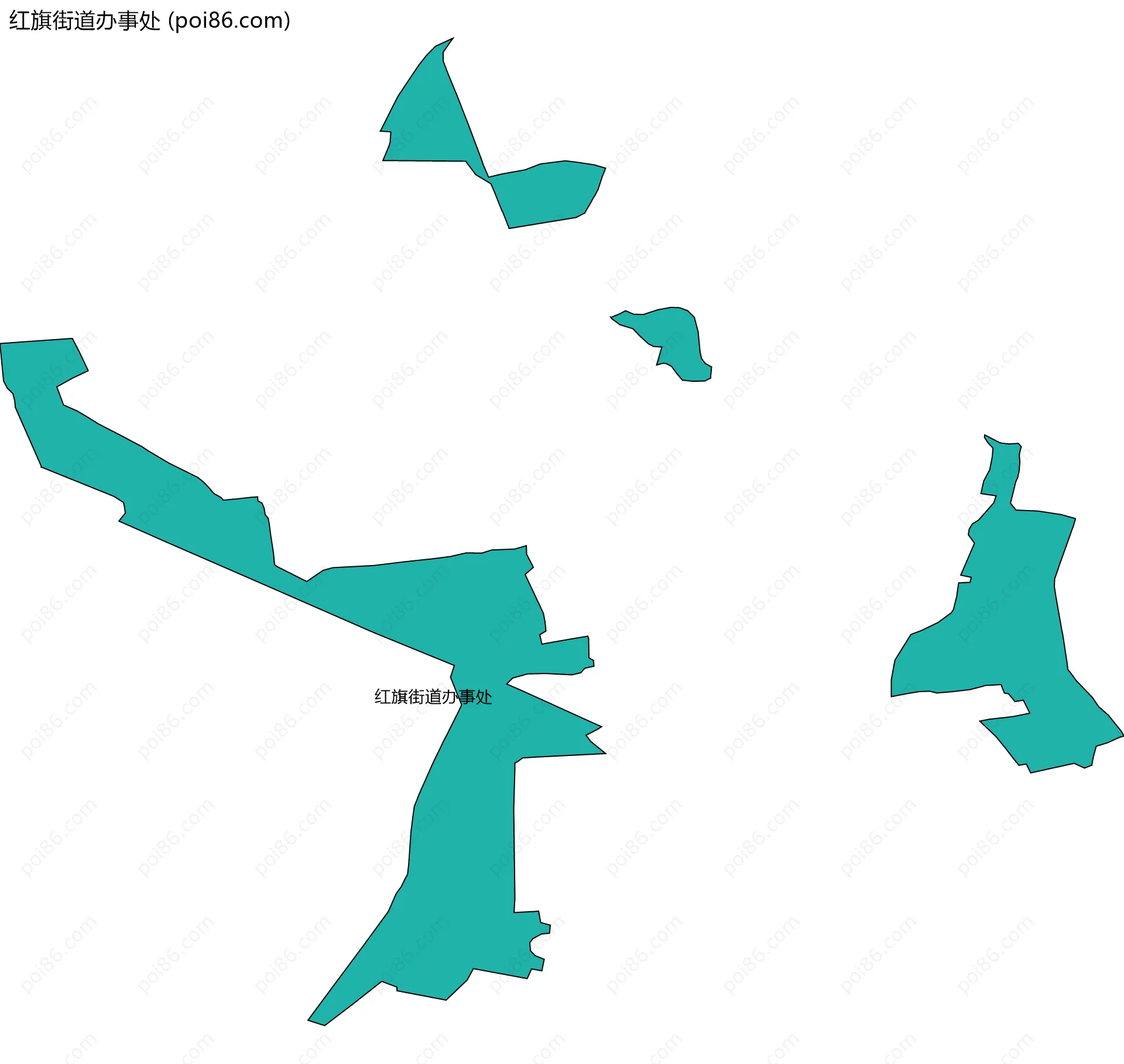 红旗街道办事处边界地图