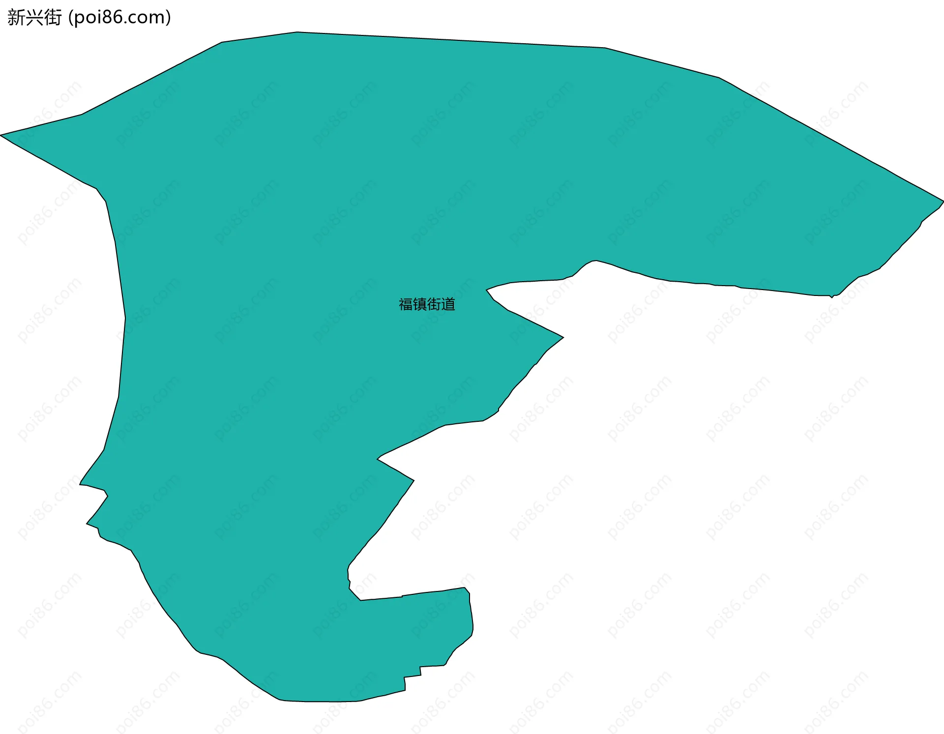 新兴街边界地图(五级行政区划)