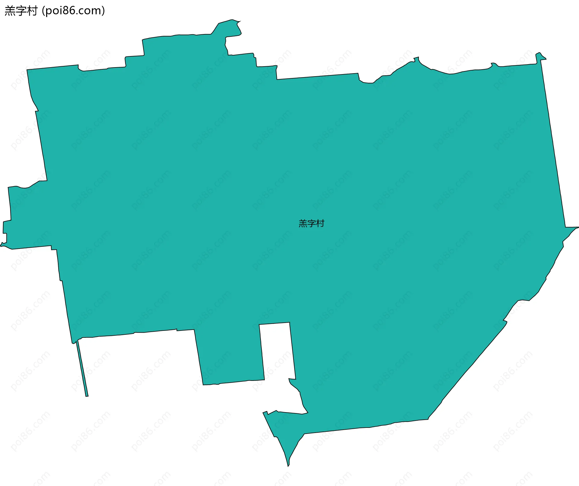 羔字村边界地图