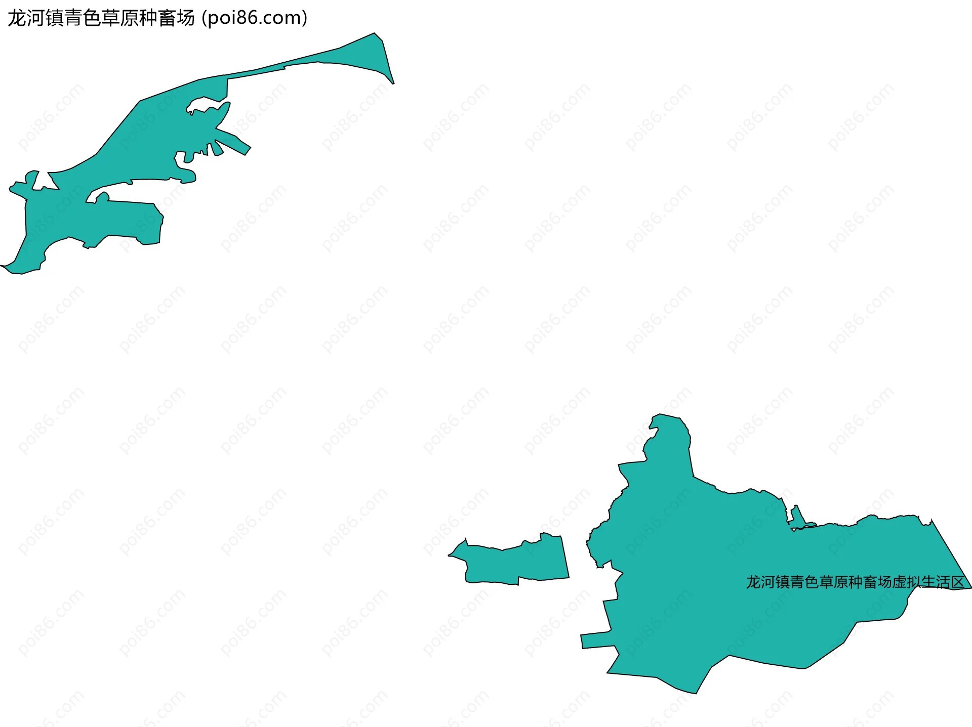 龙河镇青色草原种畜场边界地图(五级行政区划)