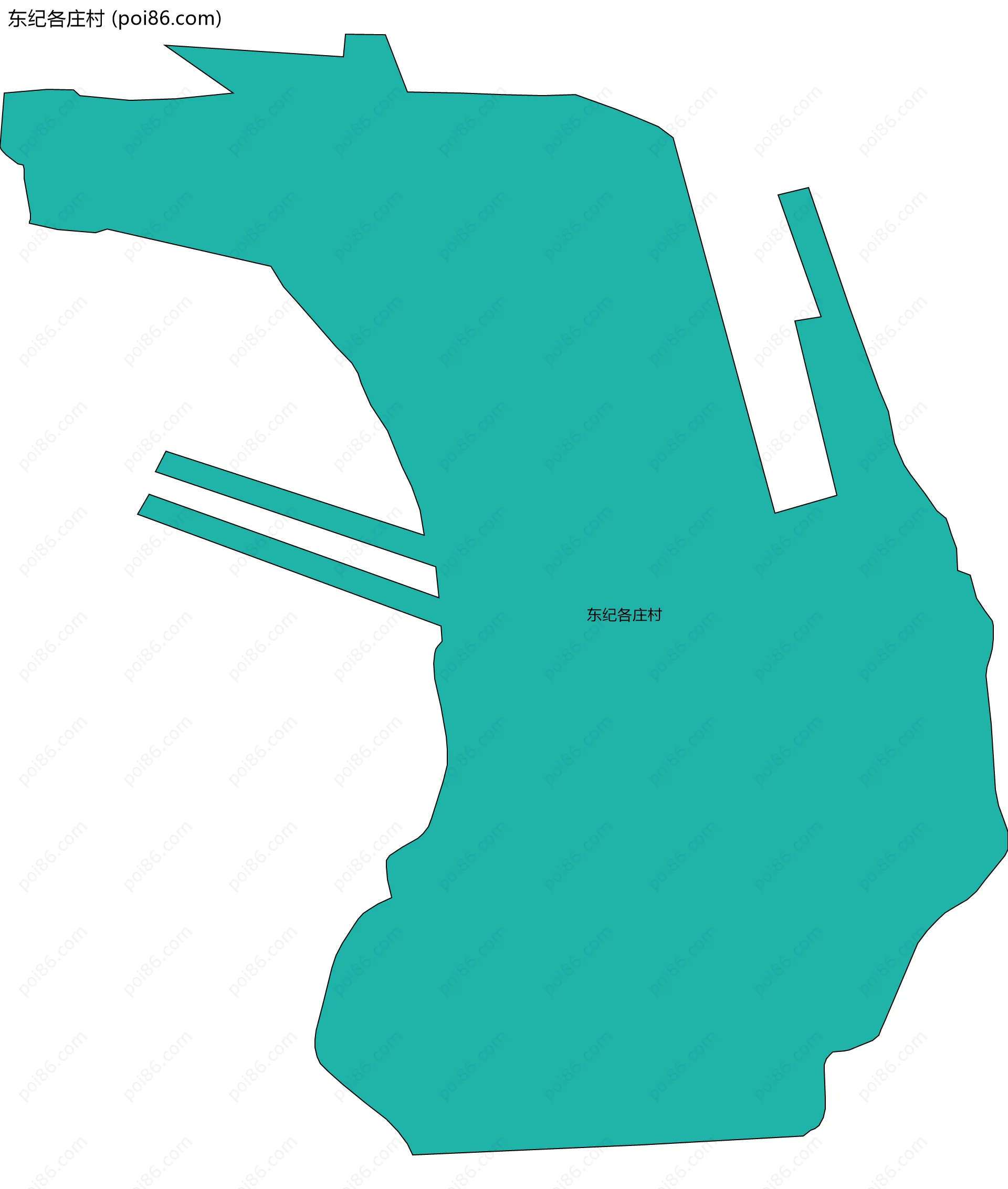 东纪各庄村边界地图