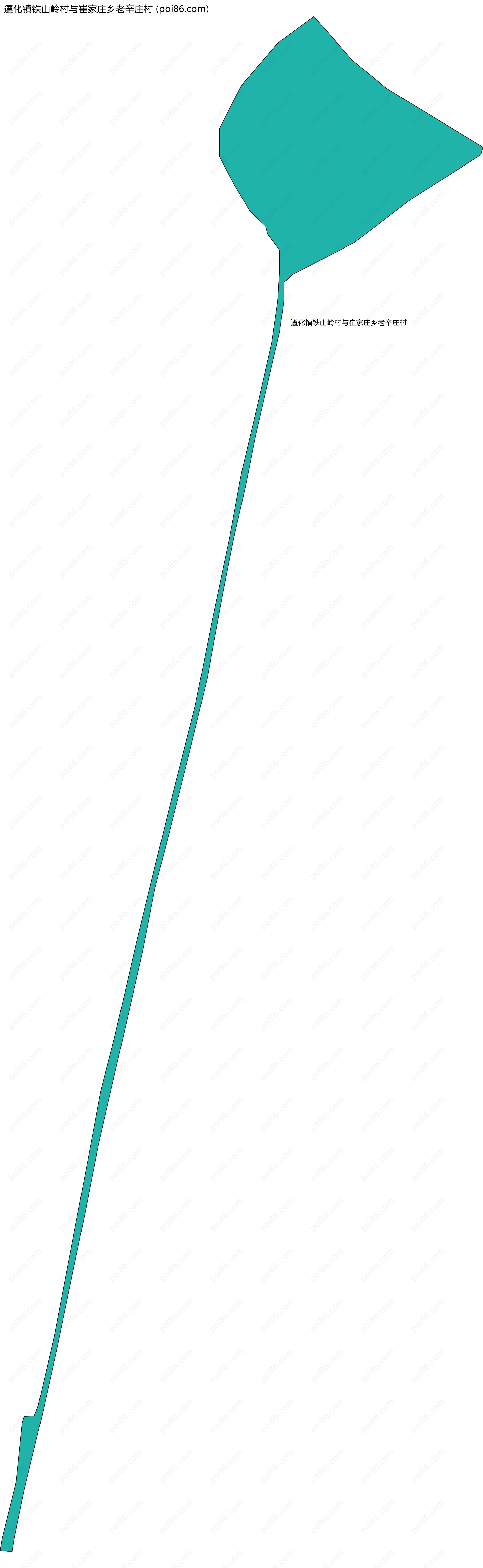 遵化镇铁山岭村与崔家庄乡老辛庄村边界地图