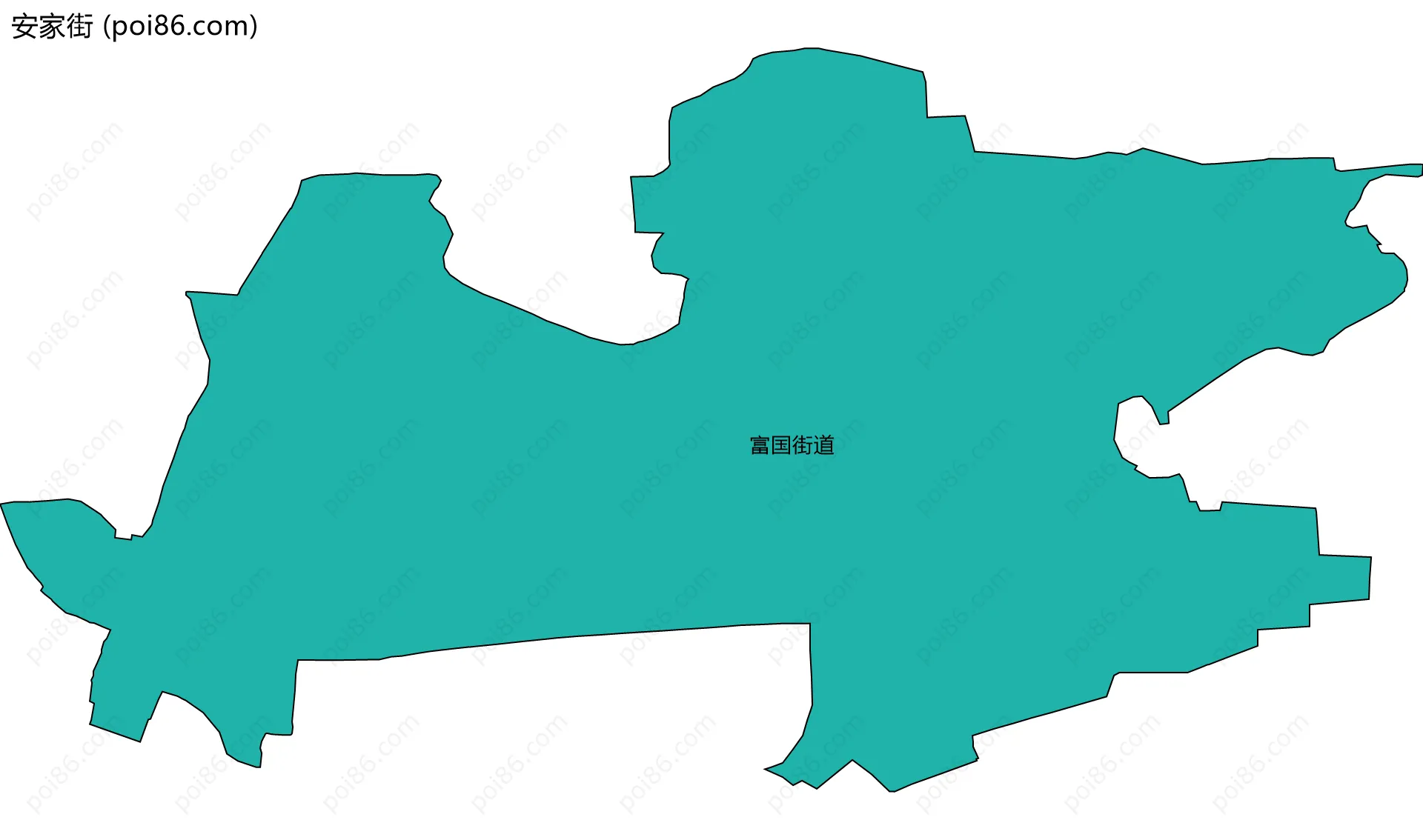 安家街边界地图(五级行政区划)