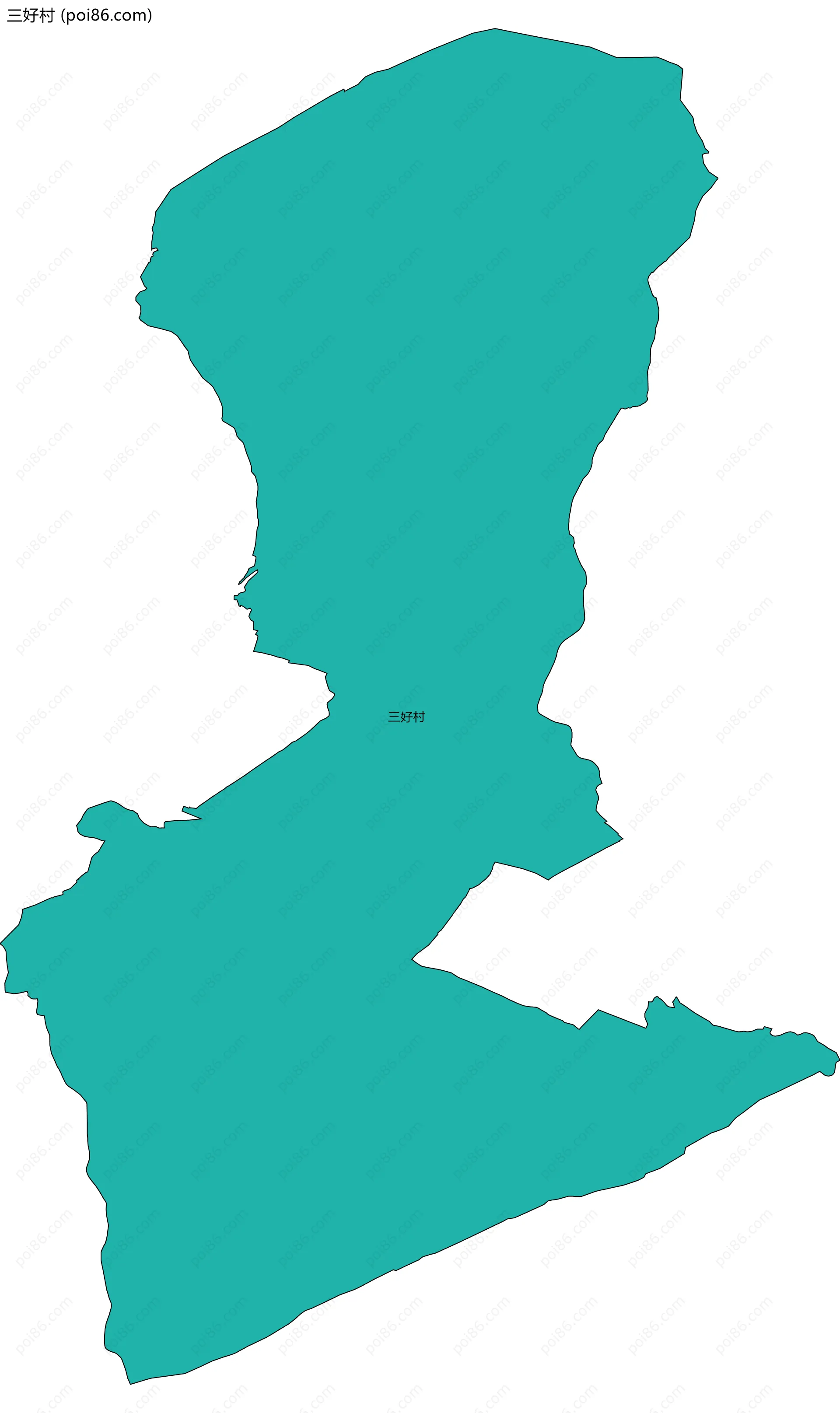 三好村边界地图