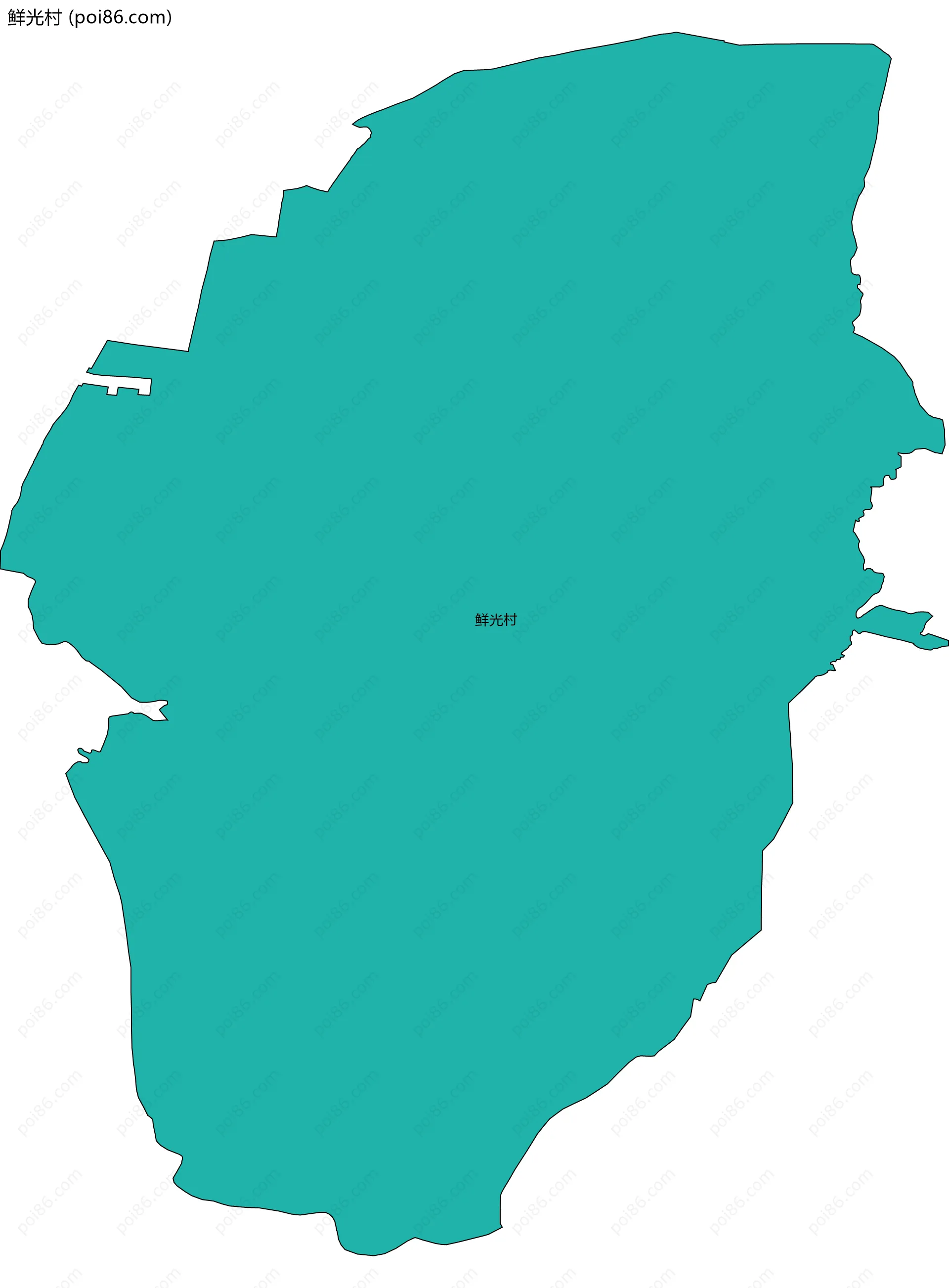 鲜光村边界地图