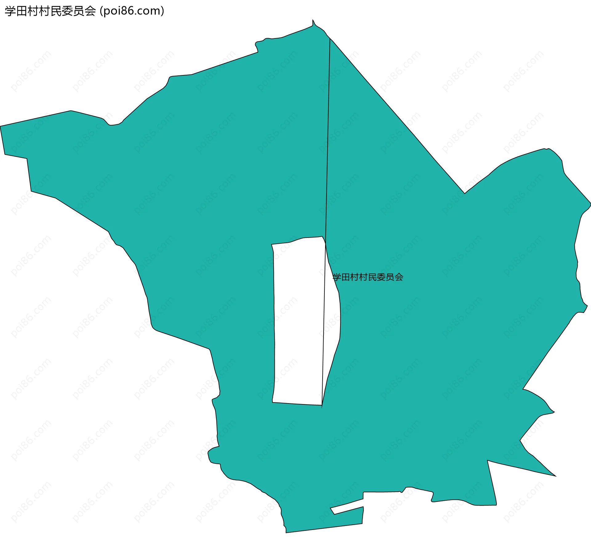 学田村村民委员会边界地图