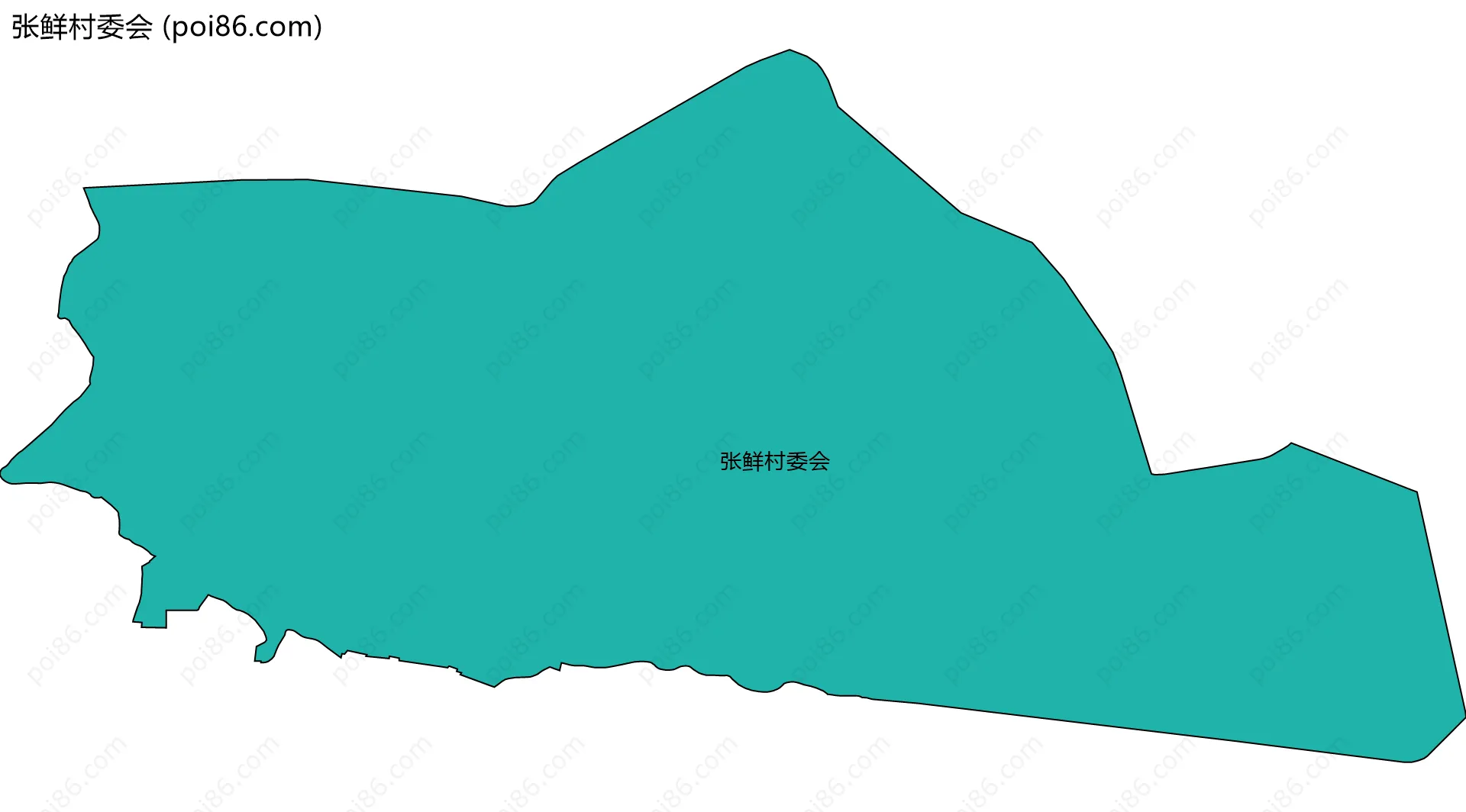 张鲜村委会边界地图