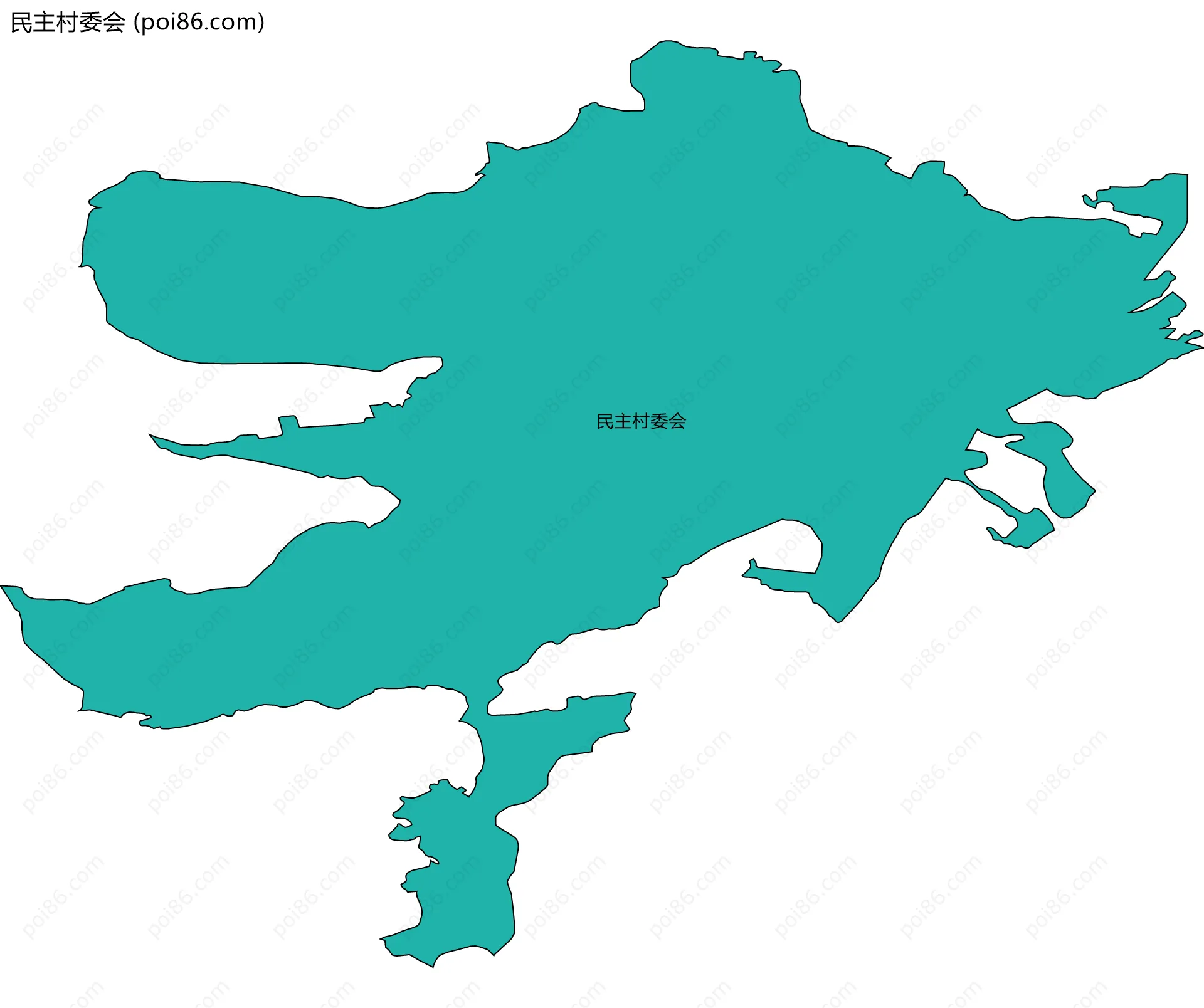 民主村委会边界地图