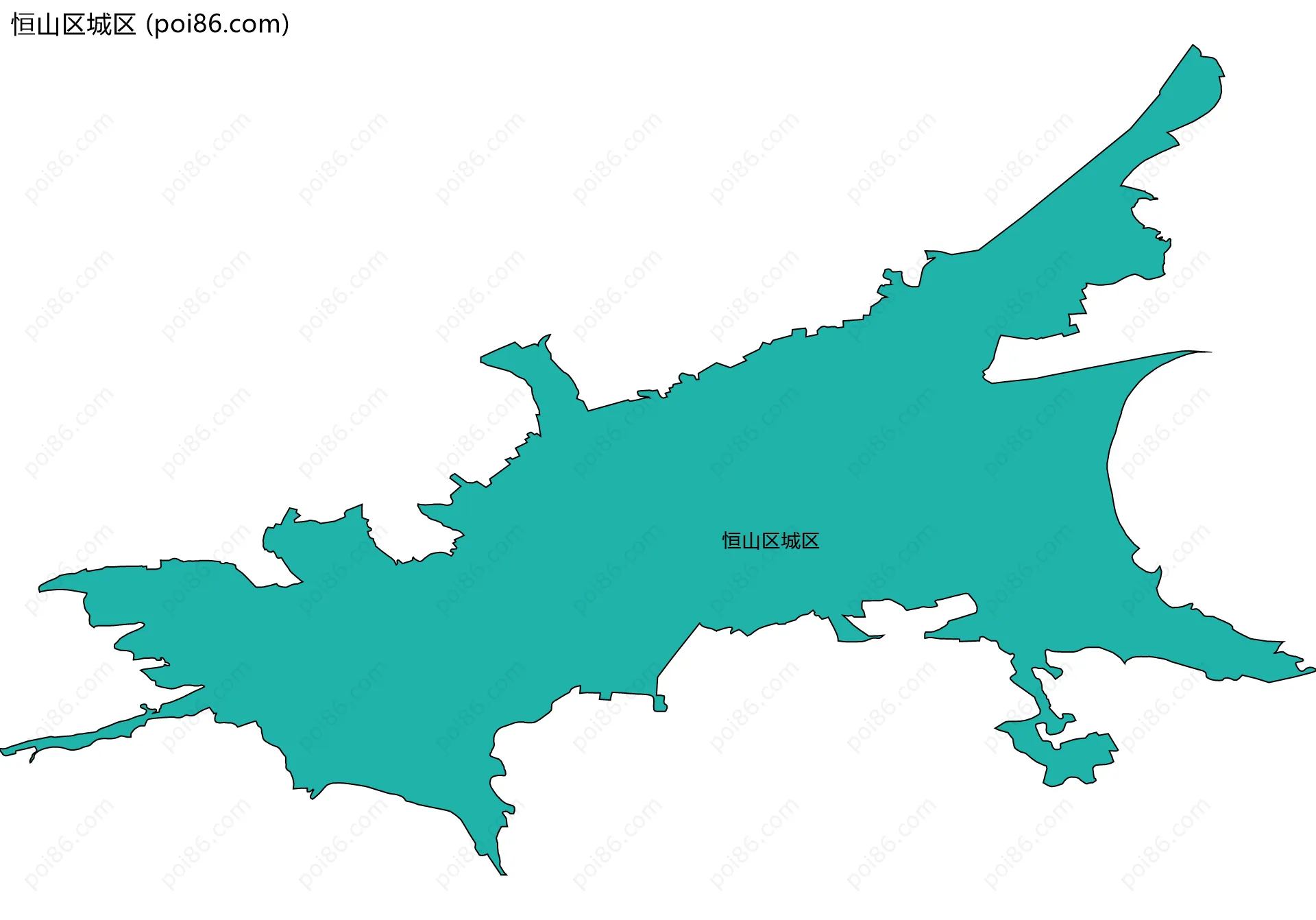 恒山区城区边界地图