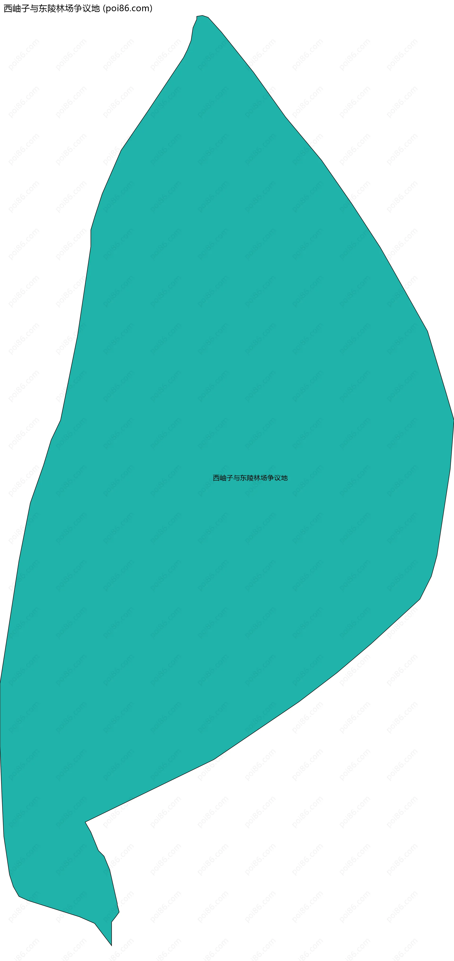西岫子与东陵林场争议地边界地图