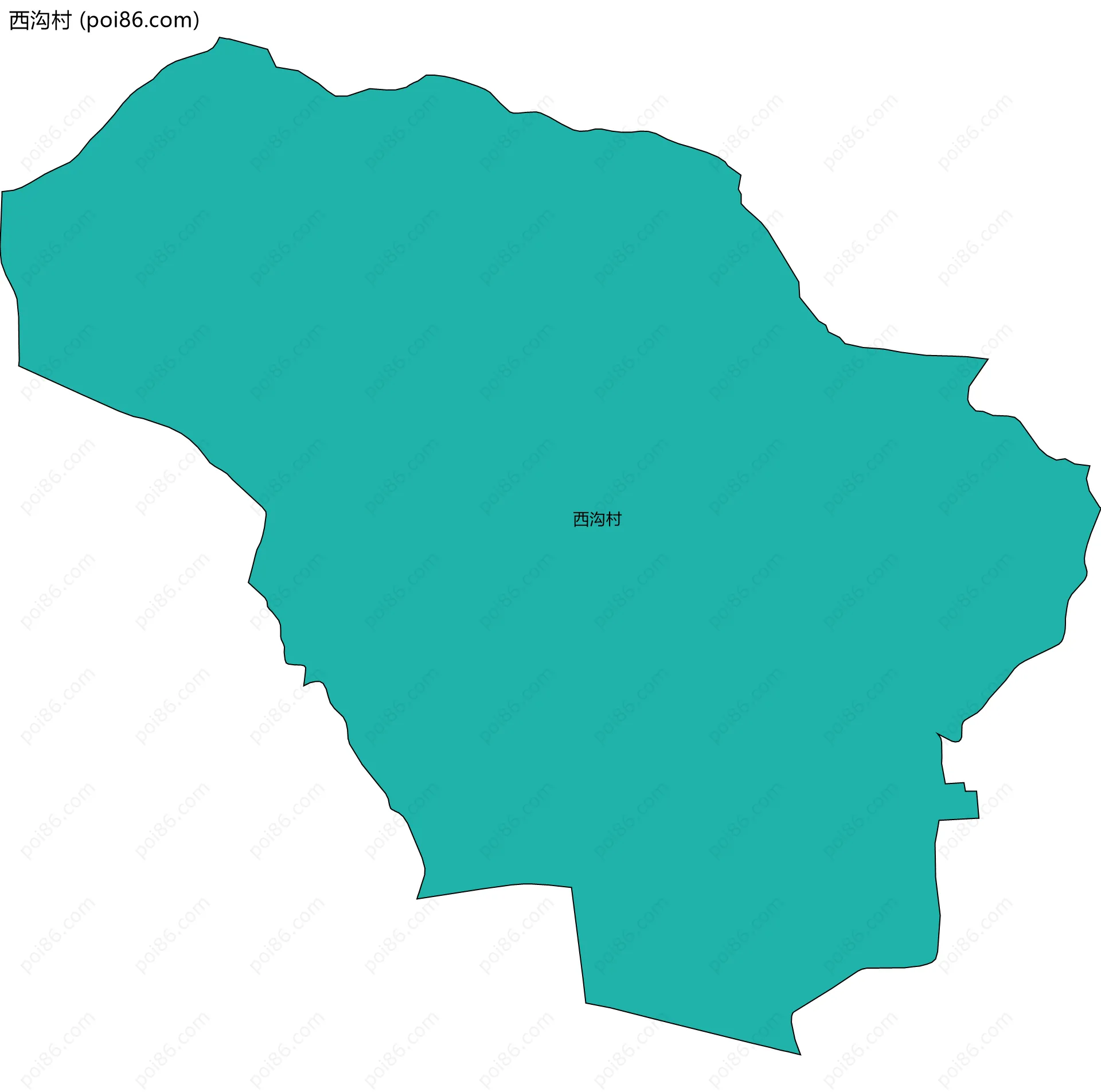 西沟村边界地图