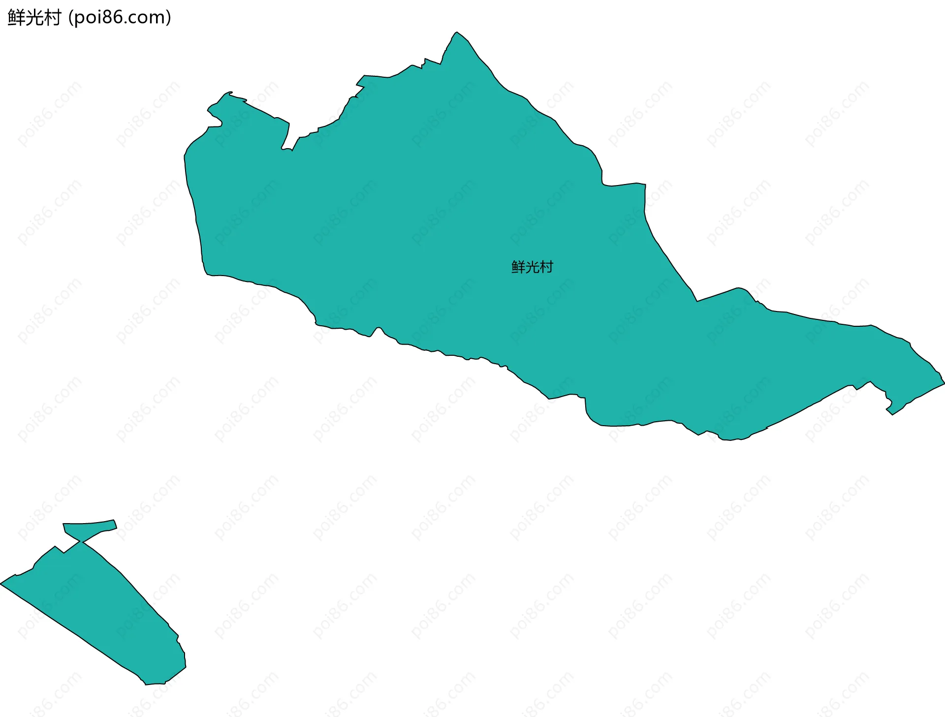 鲜光村边界地图