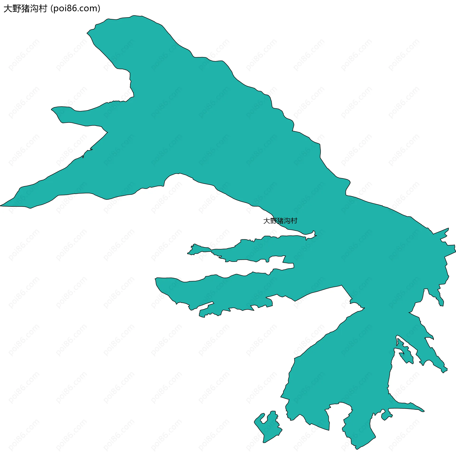 大野猪沟村边界地图