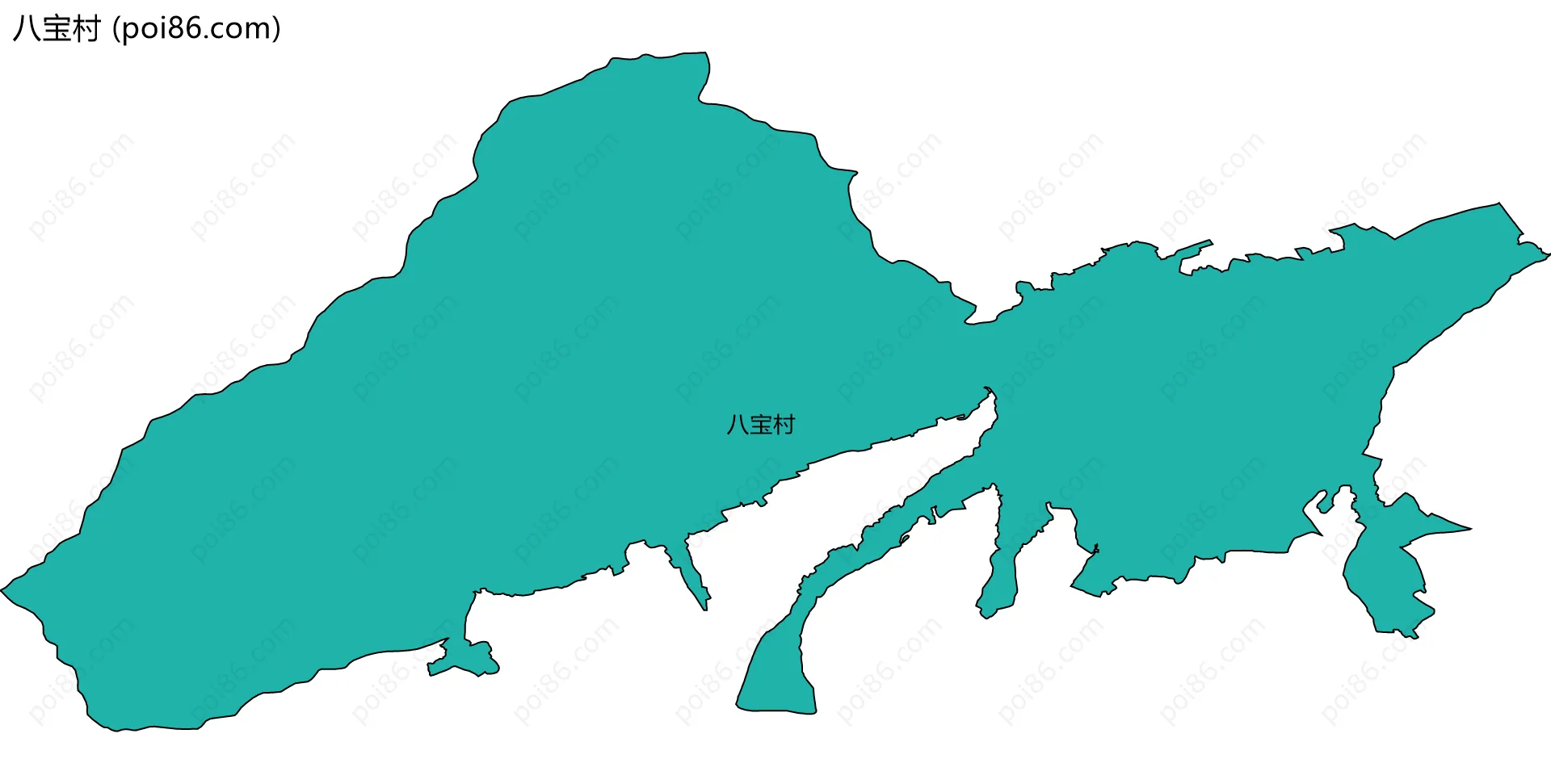 八宝村边界地图