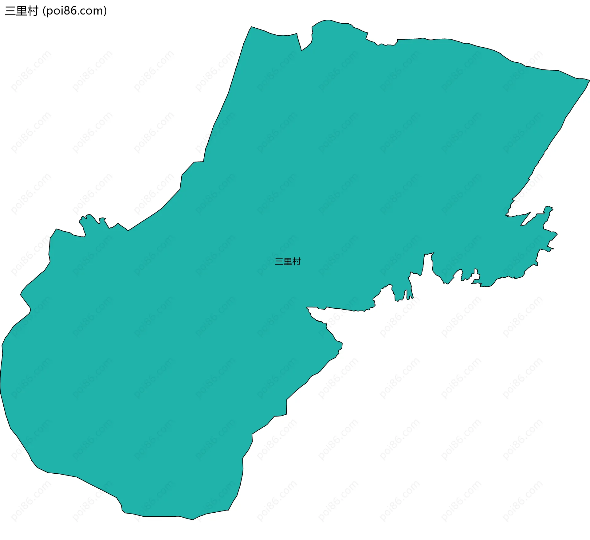 三里村边界地图