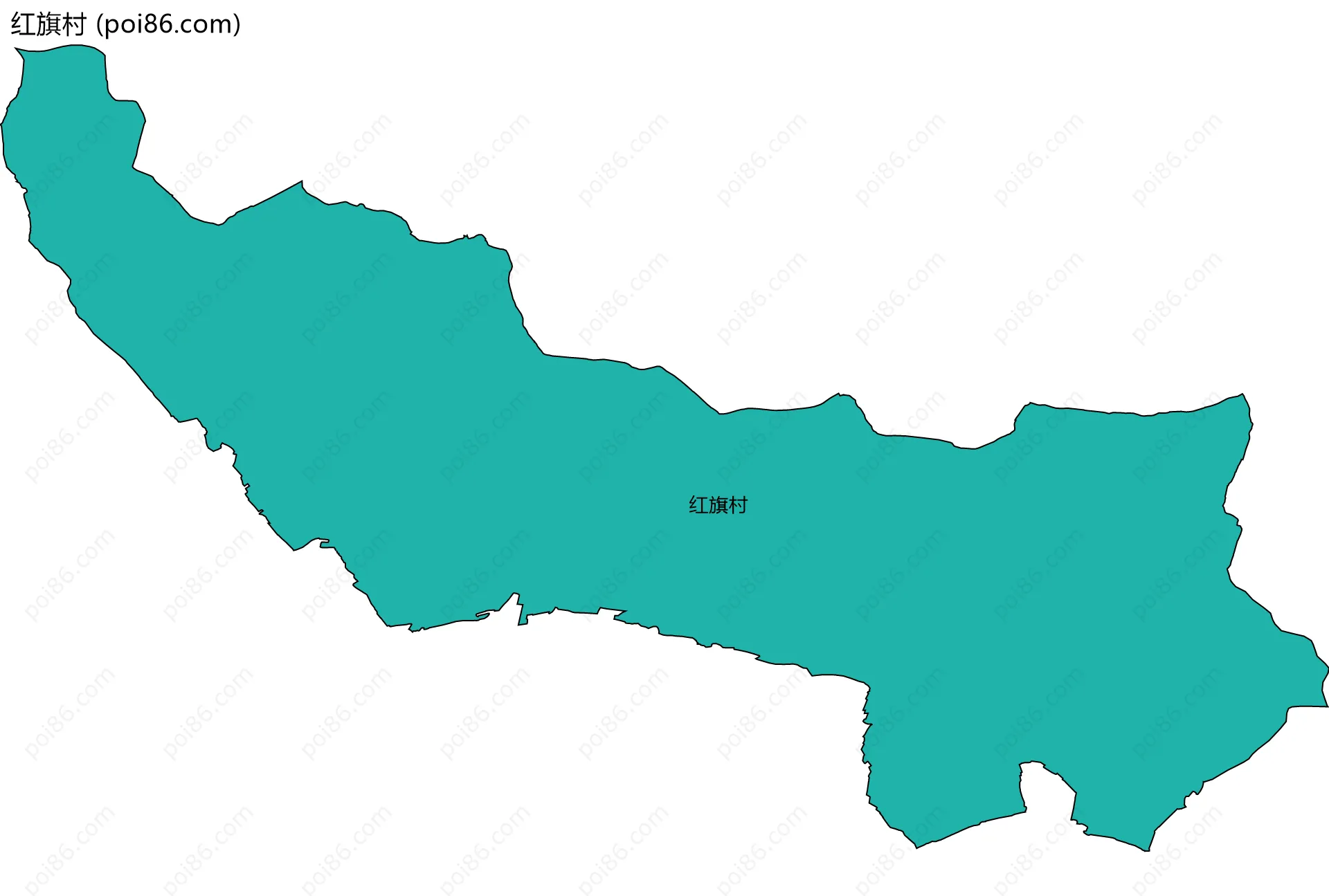 红旗村边界地图
