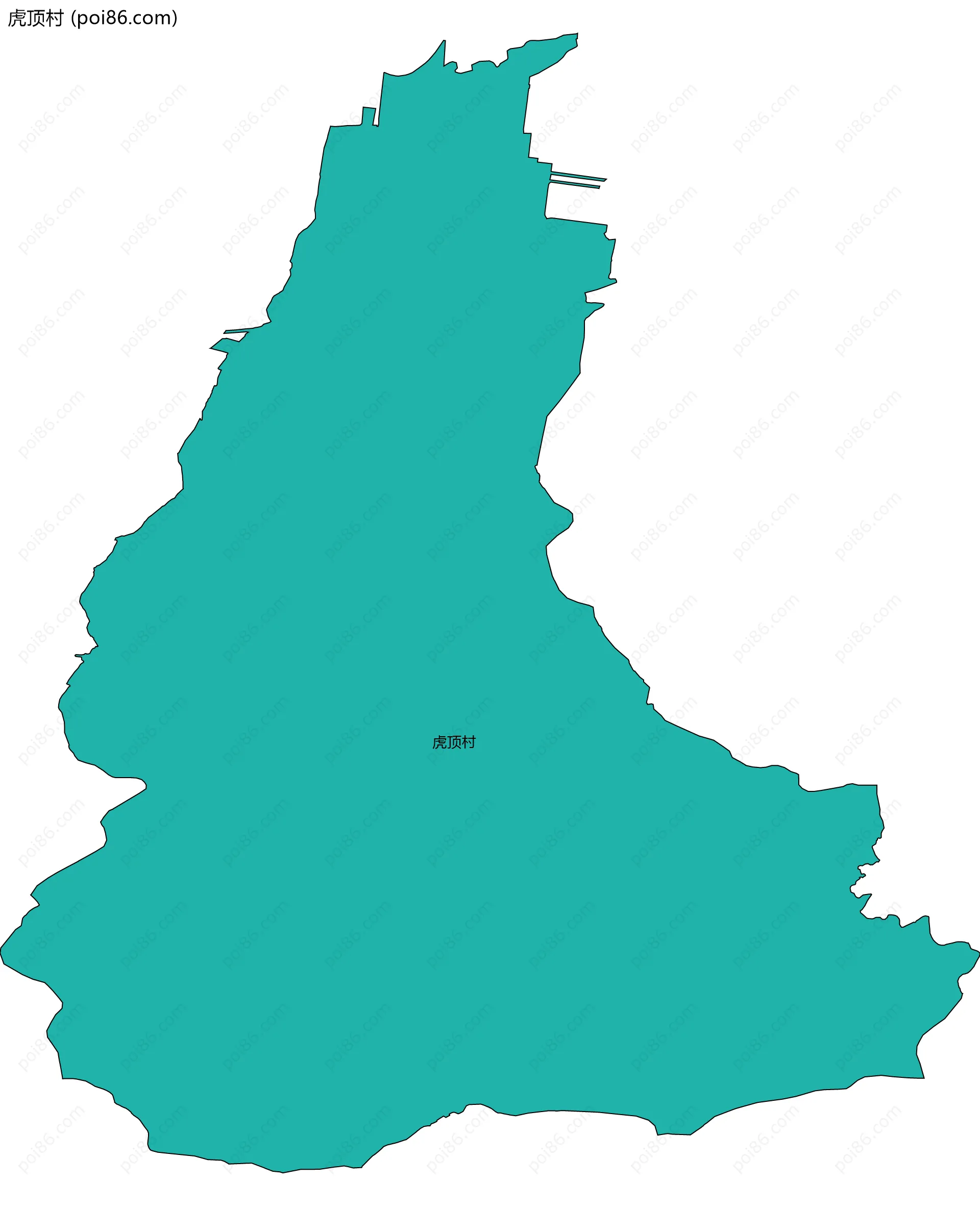 虎顶村边界地图