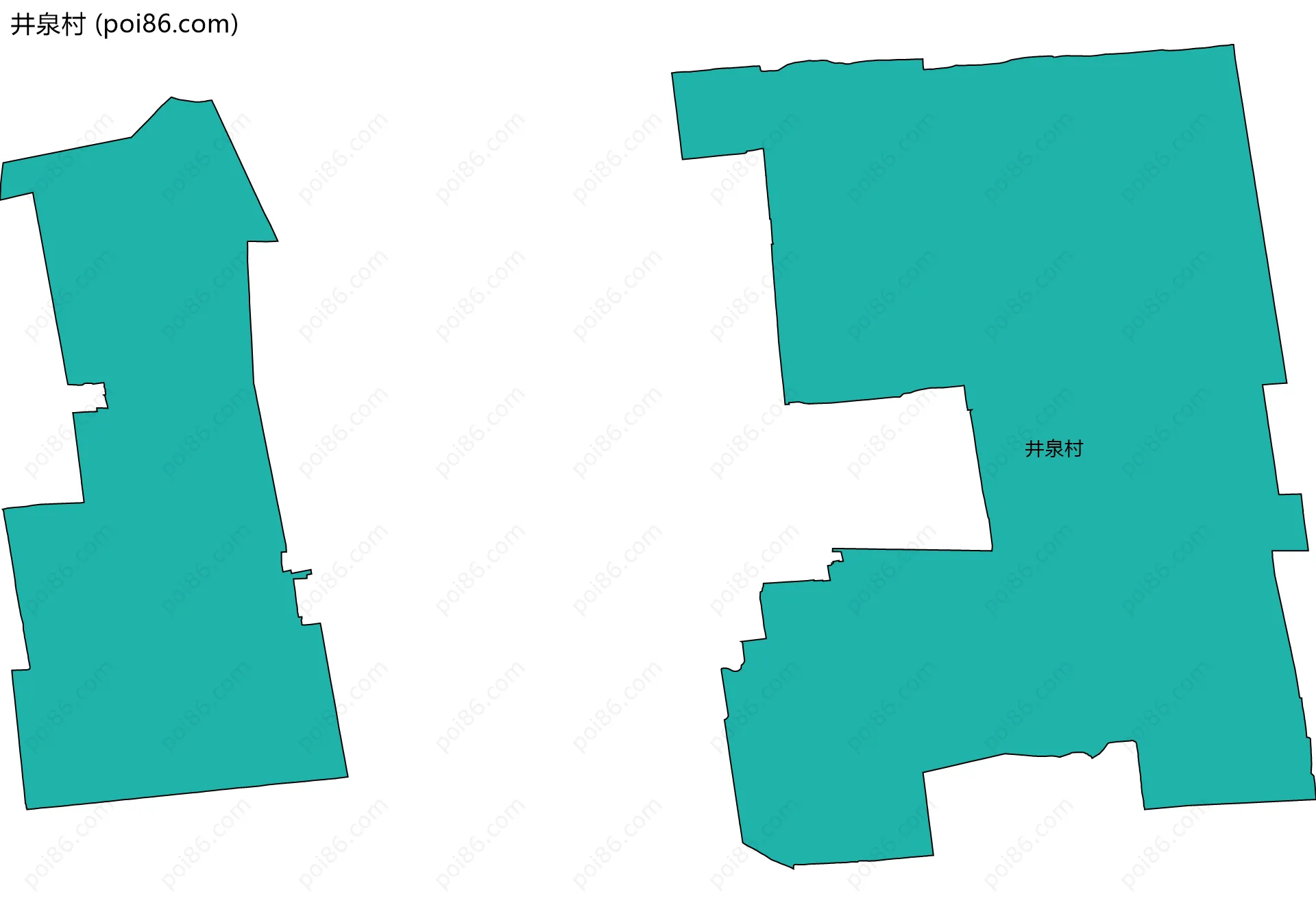 井泉村边界地图