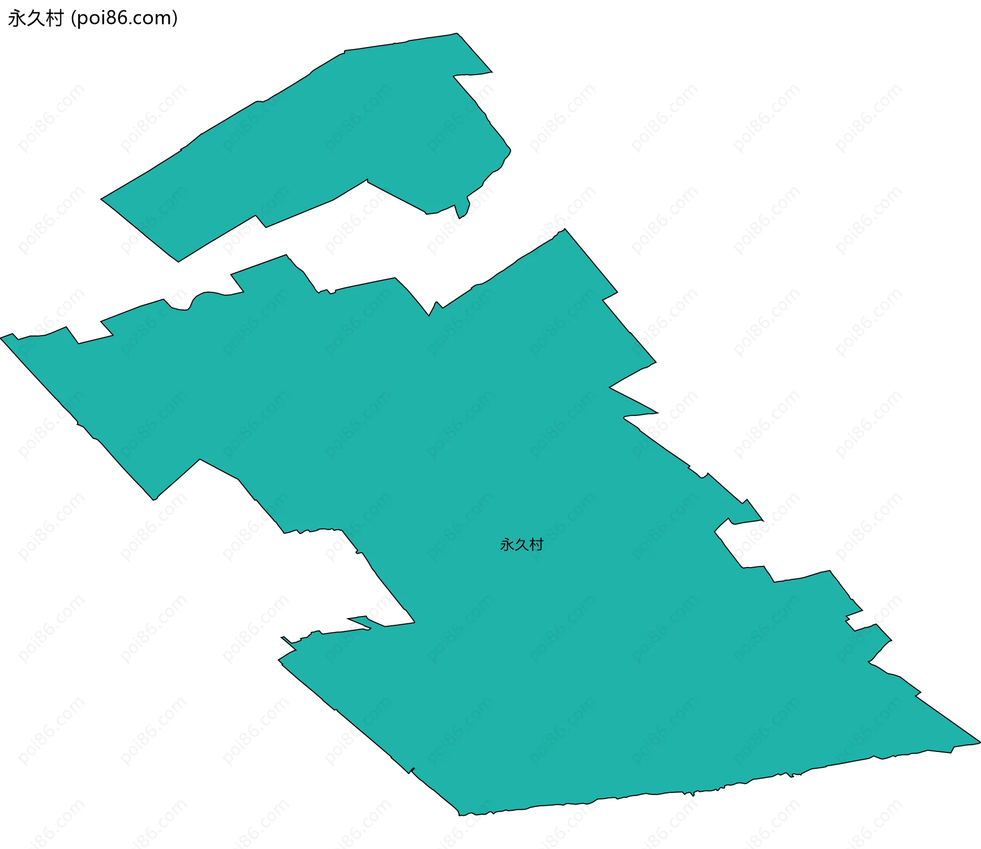 永久村边界地图
