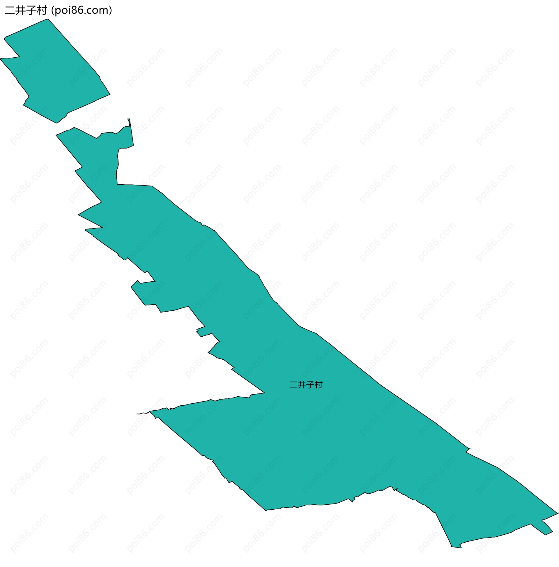 二井子村边界地图