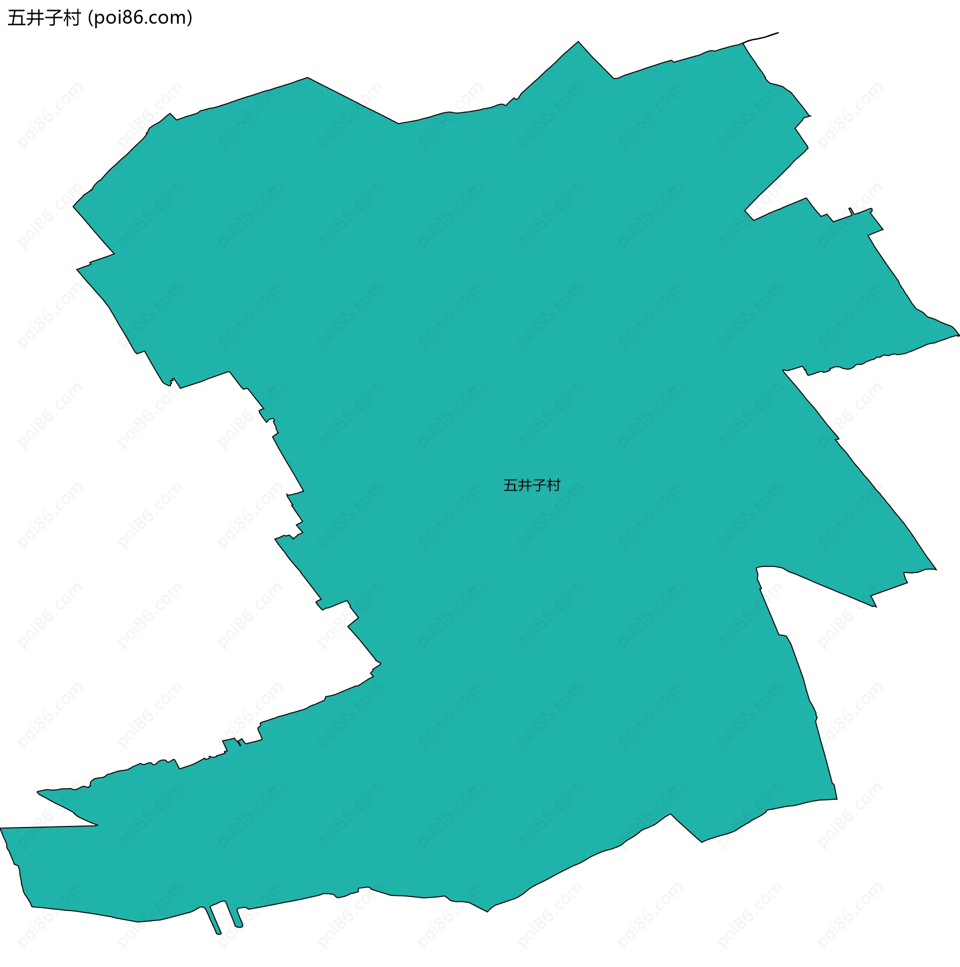 五井子村边界地图