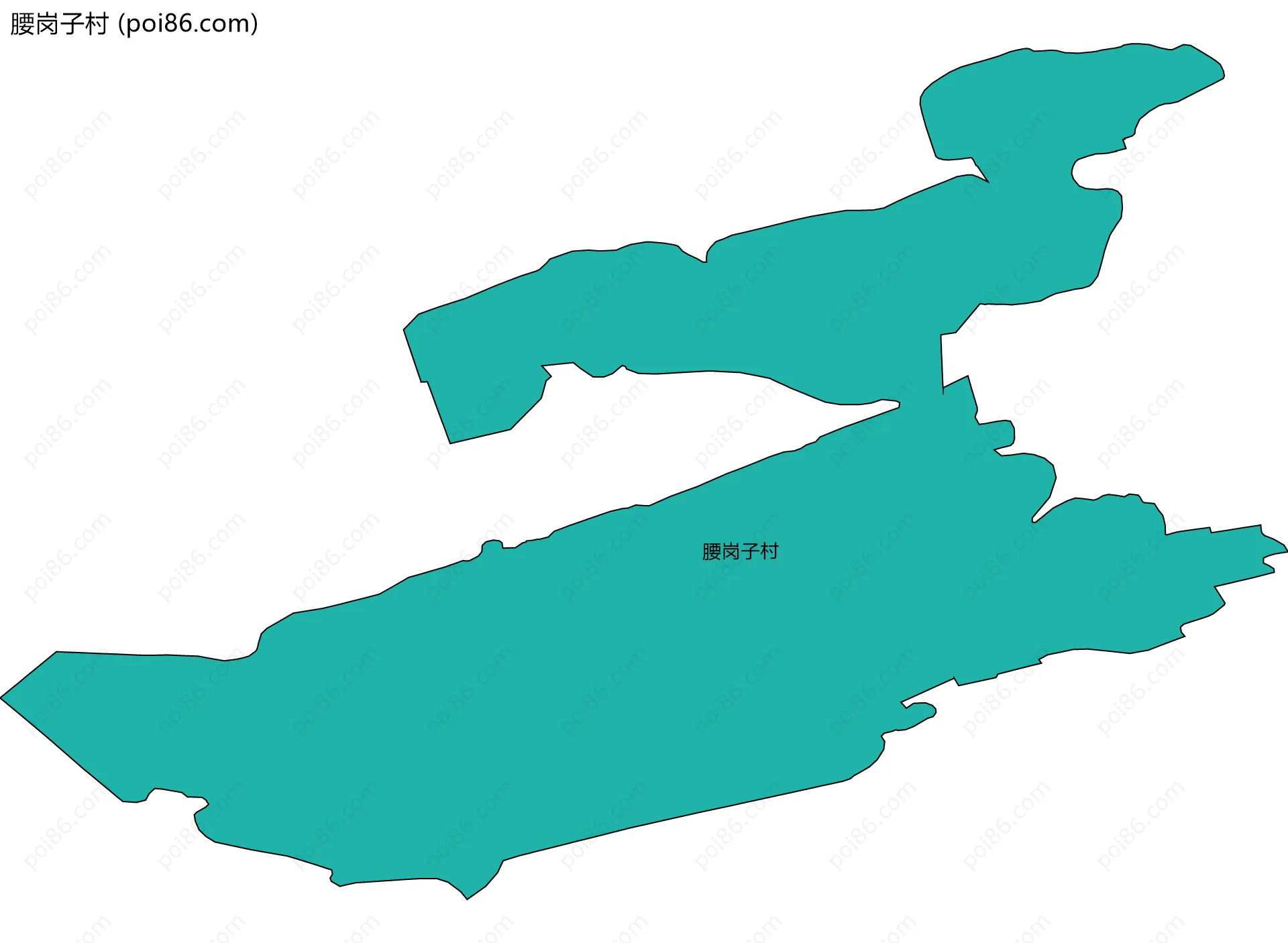腰岗子村边界地图