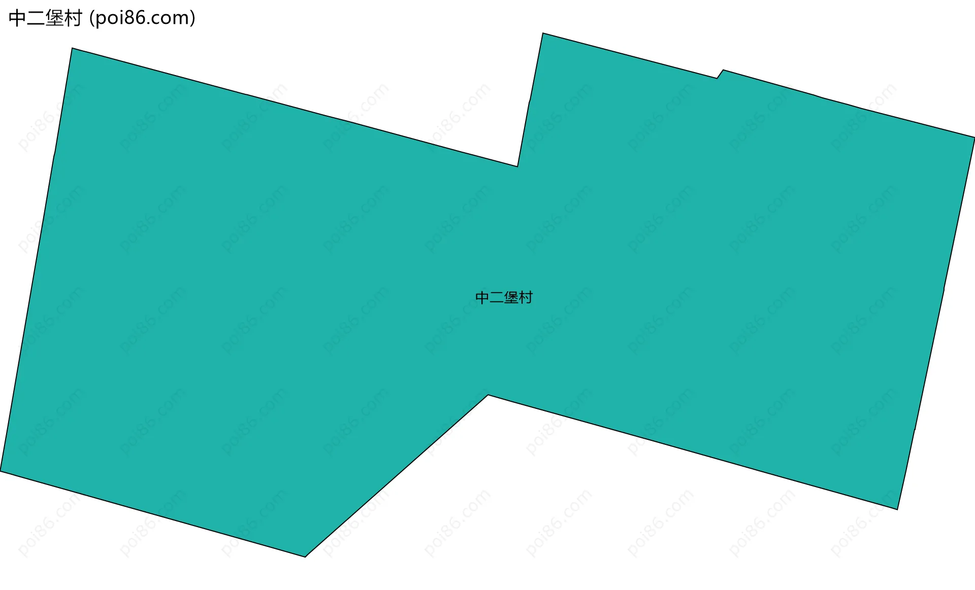 中二堡村边界地图