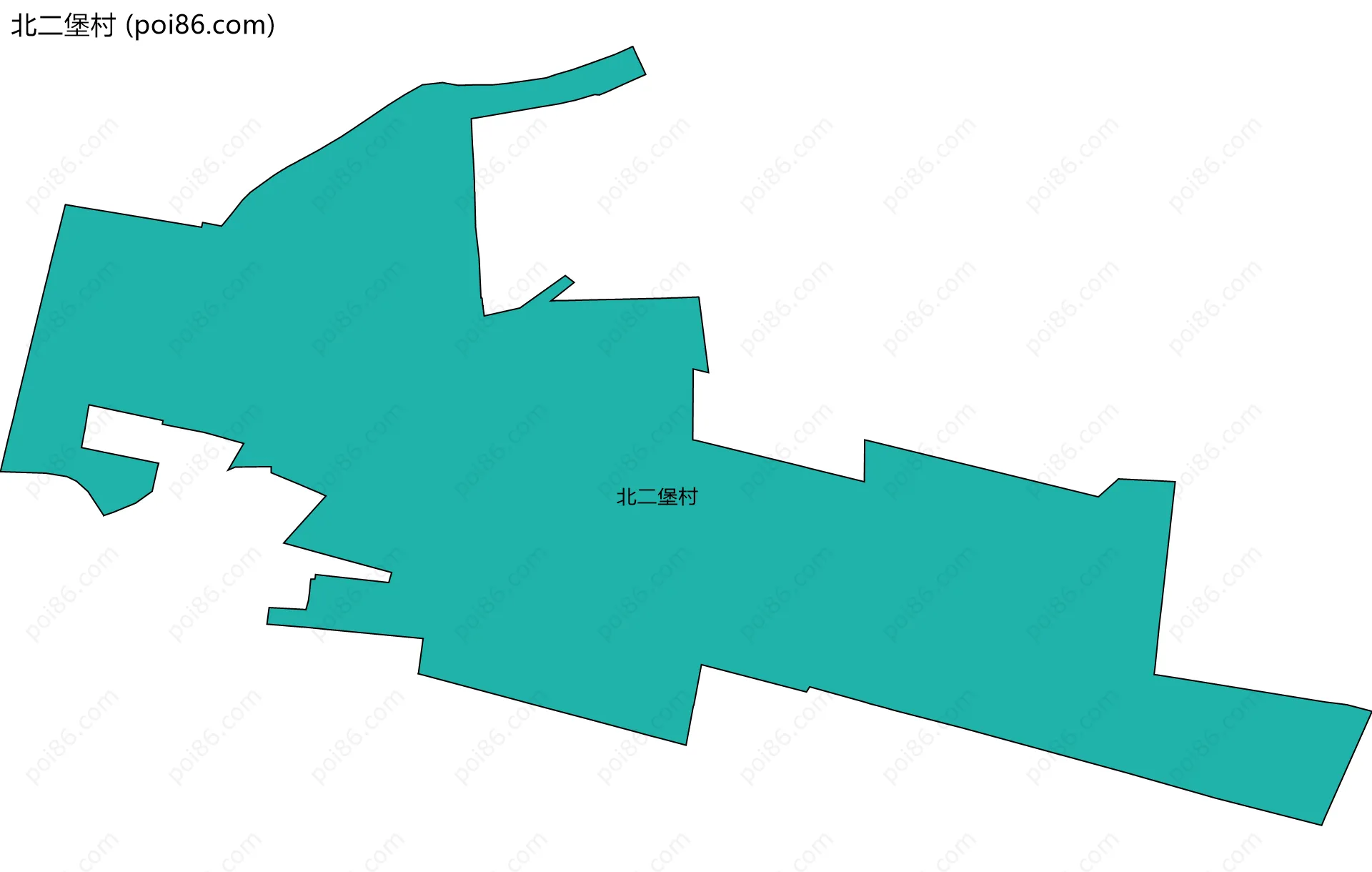 北二堡村边界地图