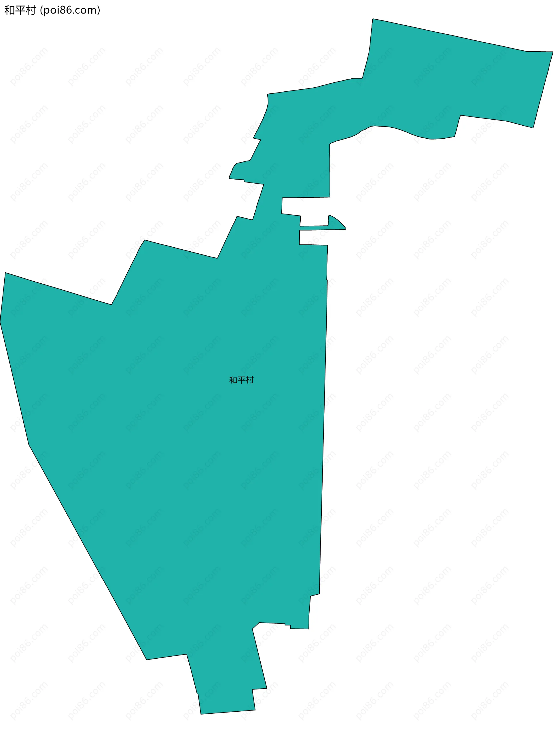 和平村边界地图