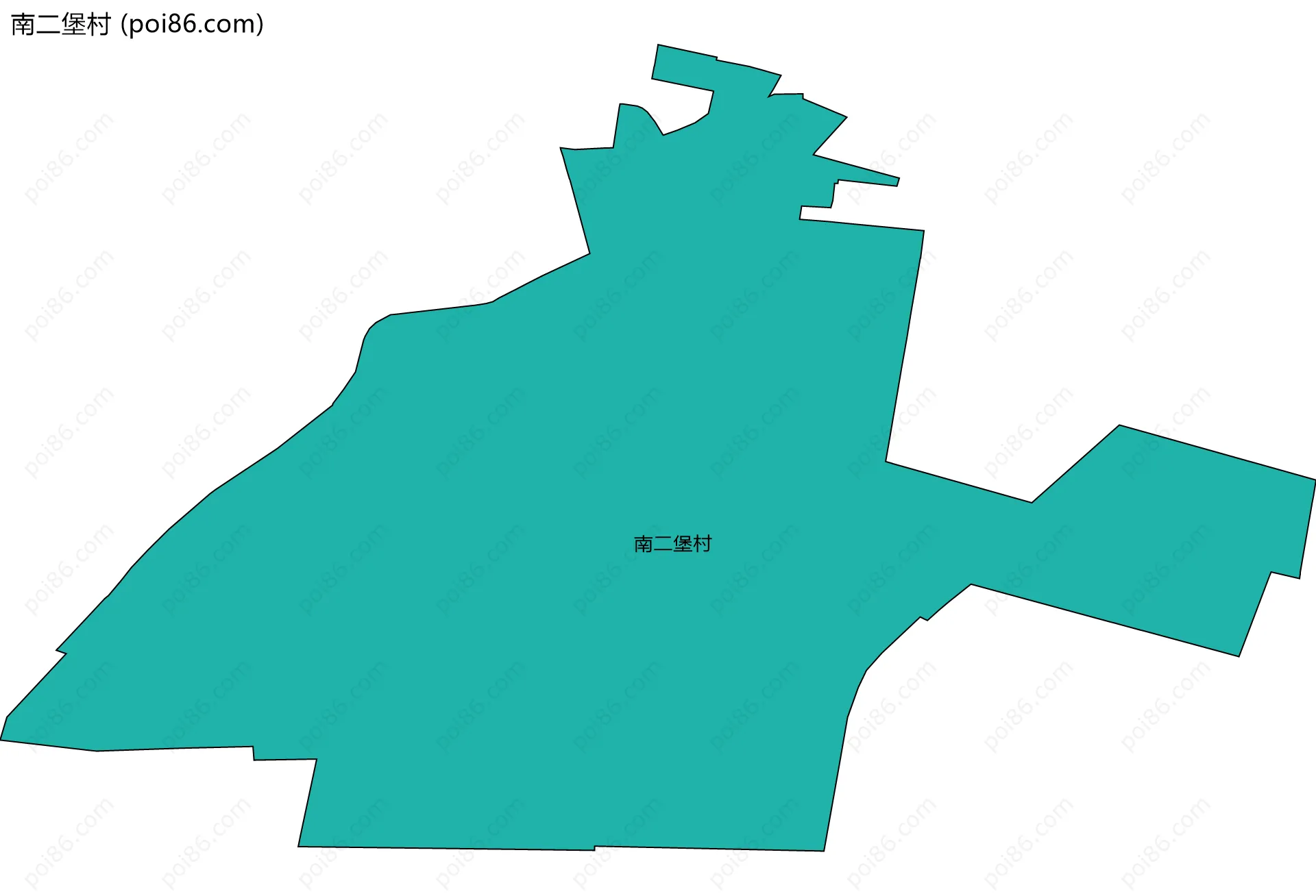 南二堡村边界地图