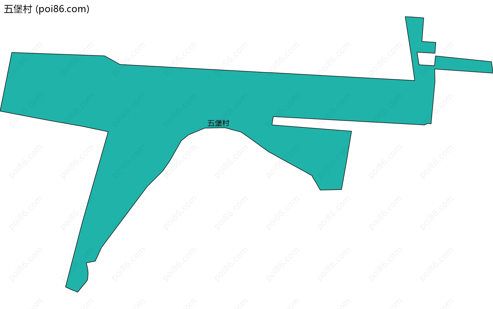 五堡村边界地图