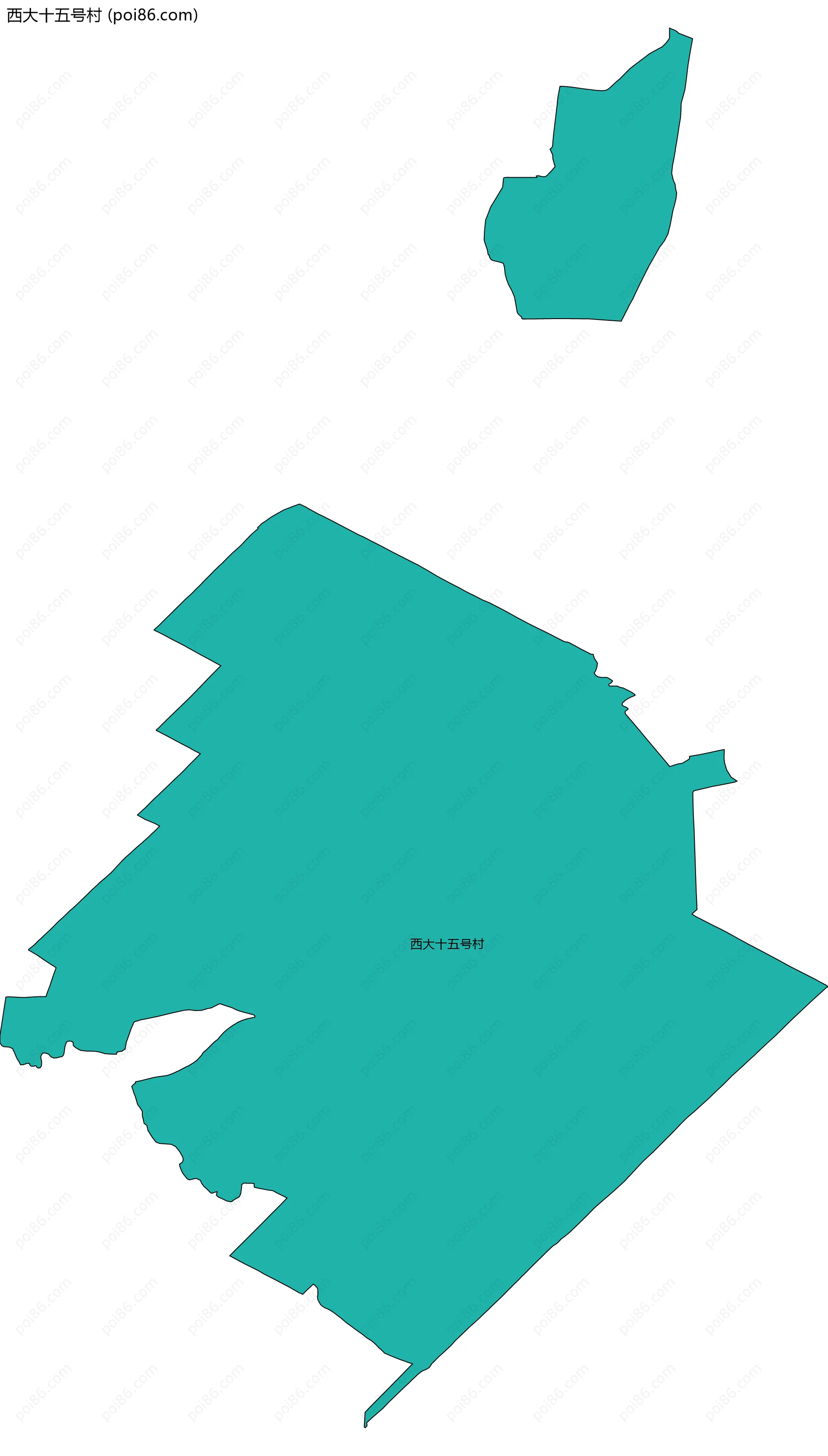 西大十五号村边界地图