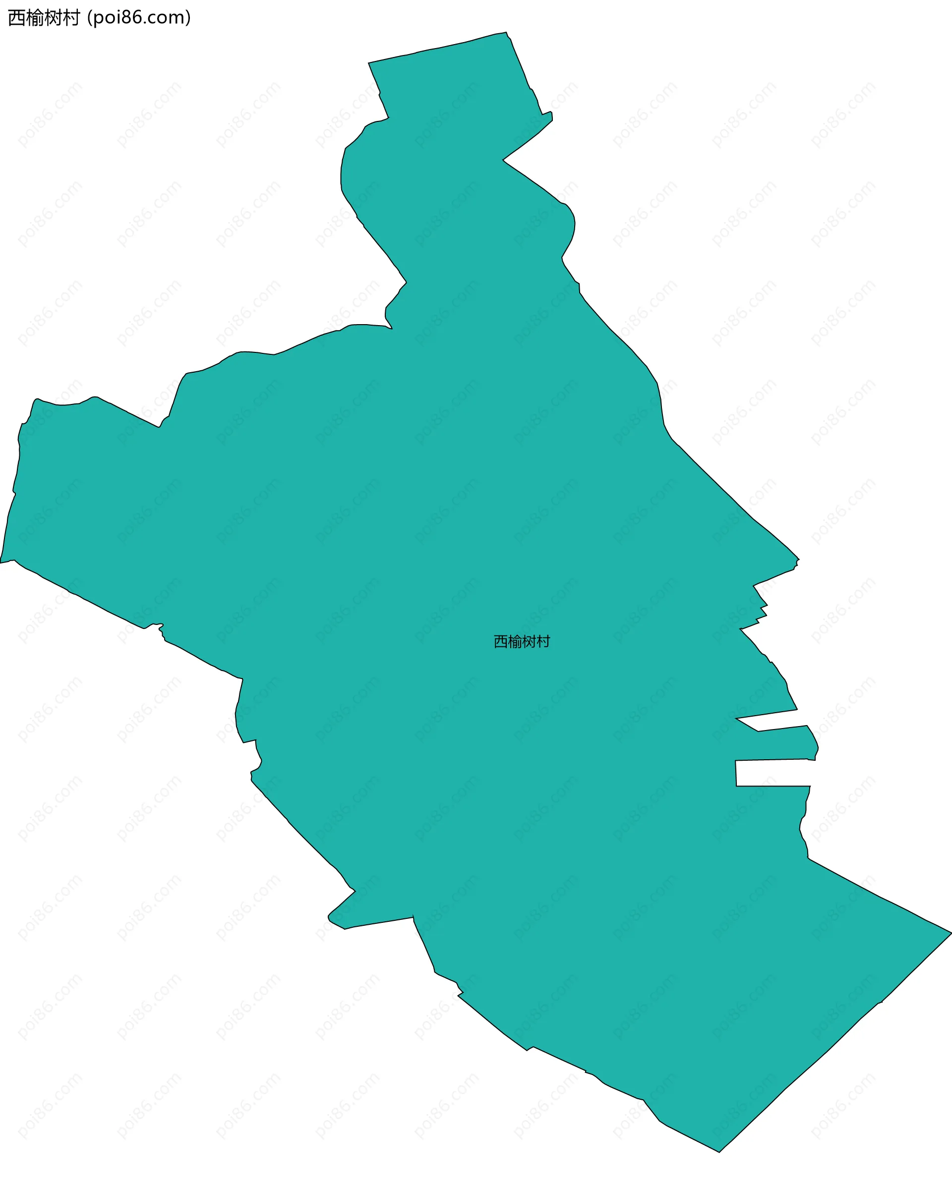 西榆树村边界地图