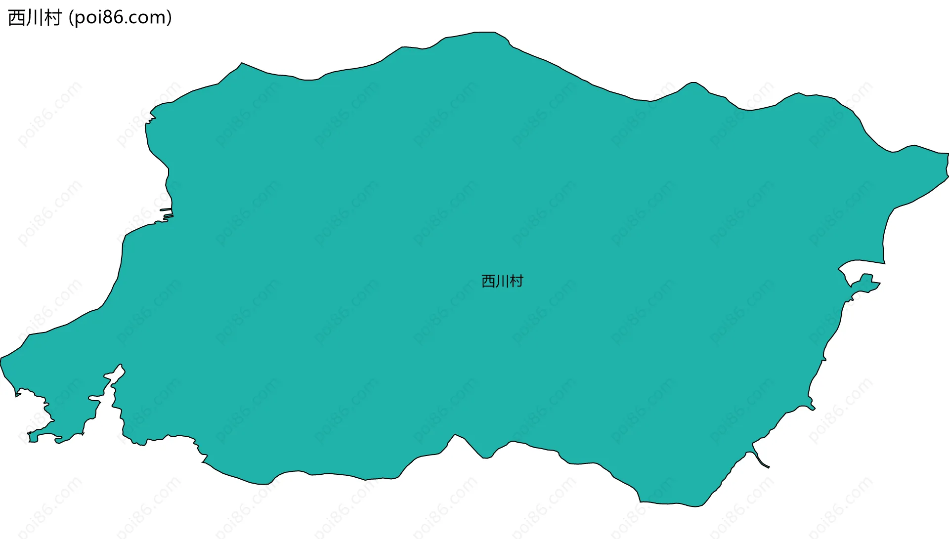 西川村边界地图