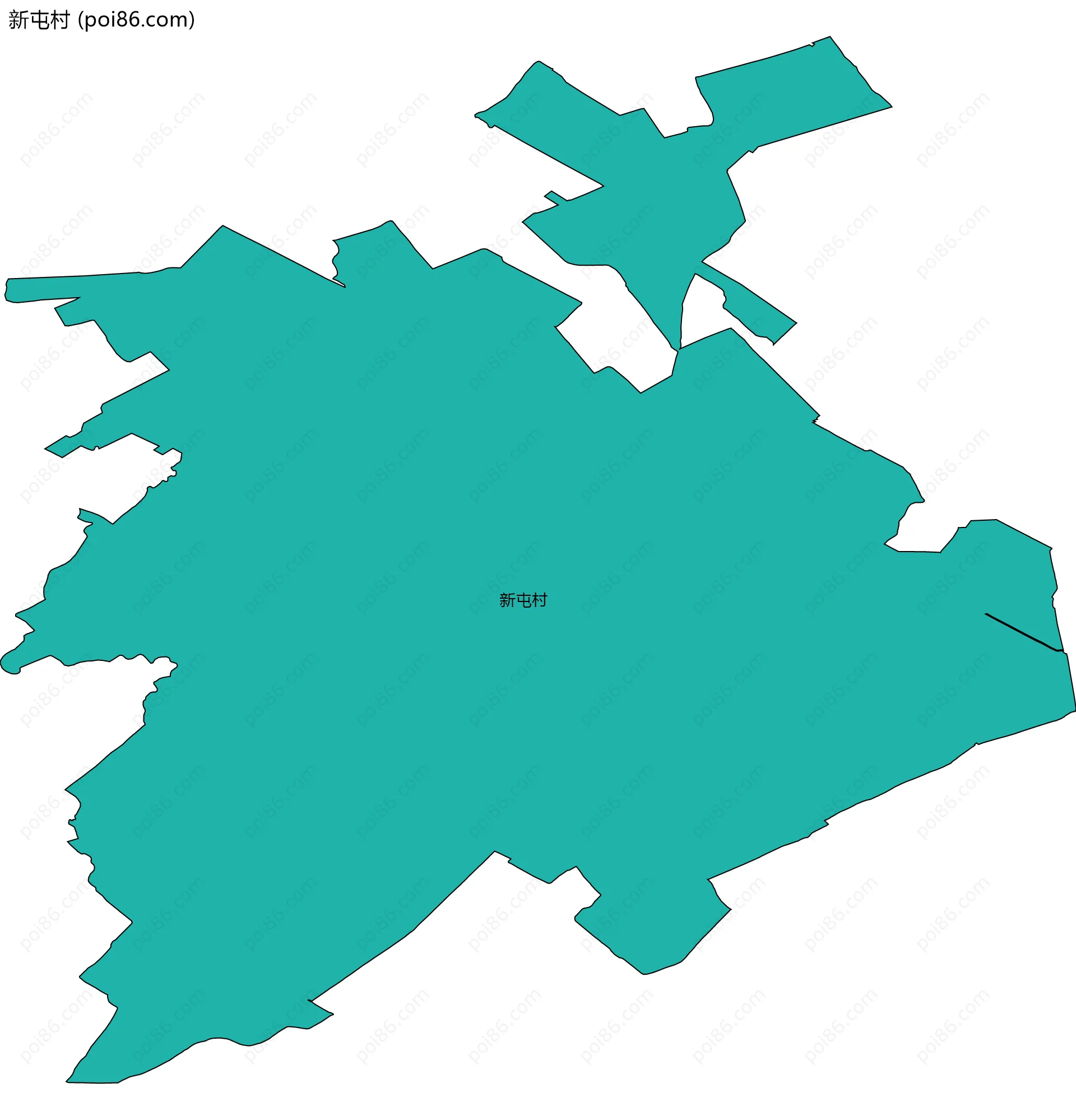 新屯村边界地图