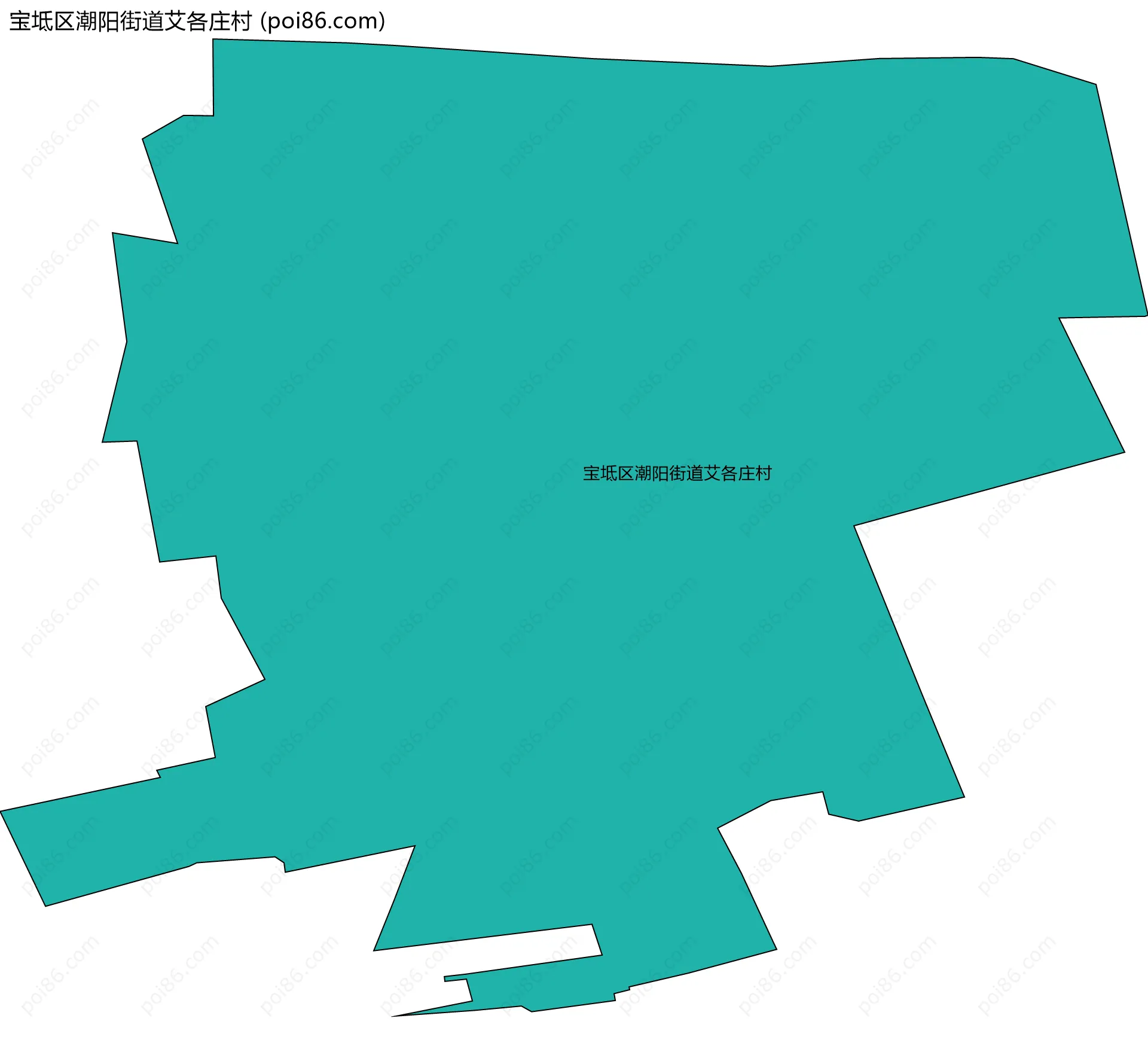 宝坻区潮阳街道艾各庄村边界地图