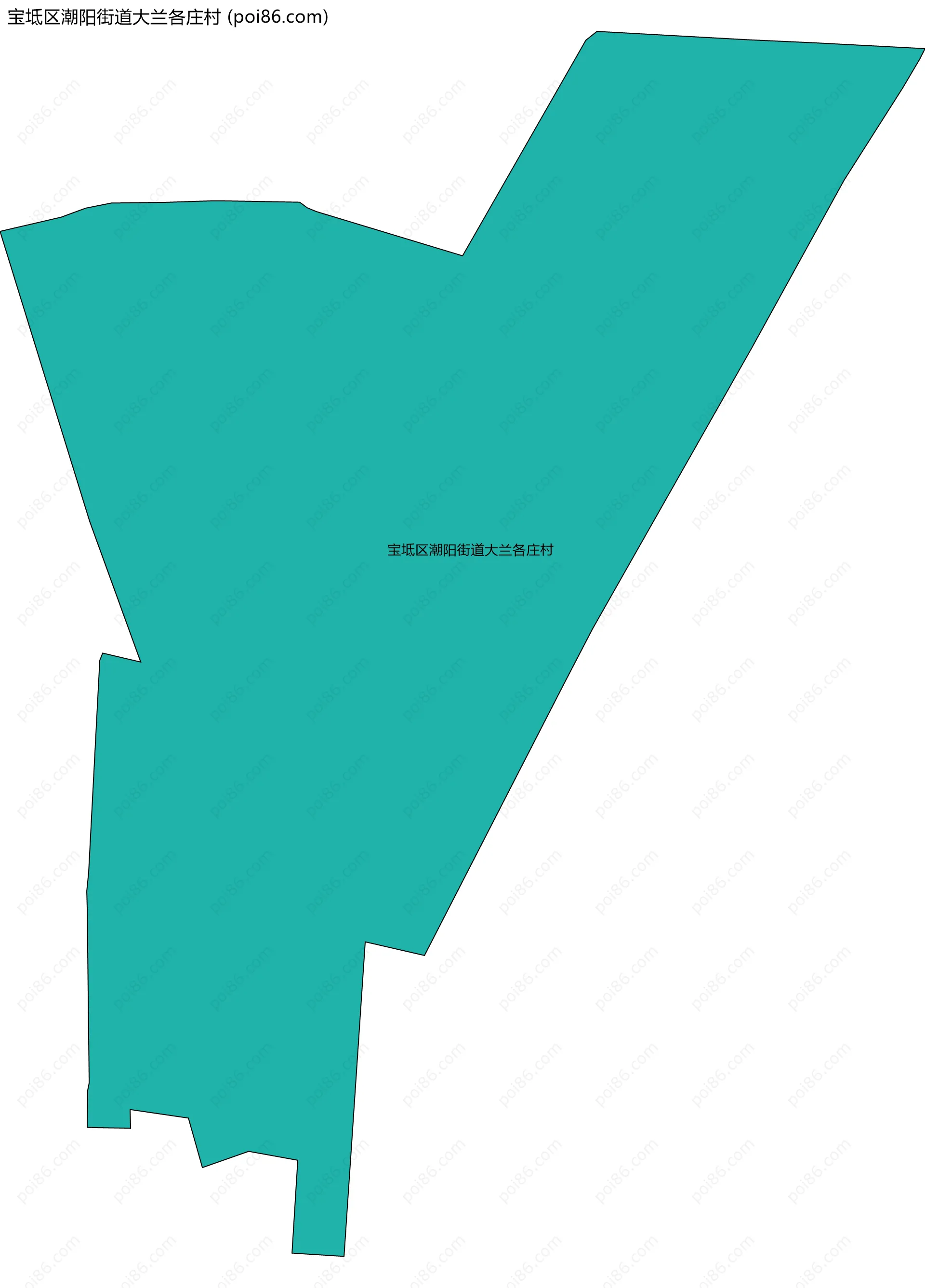 宝坻区潮阳街道大兰各庄村边界地图
