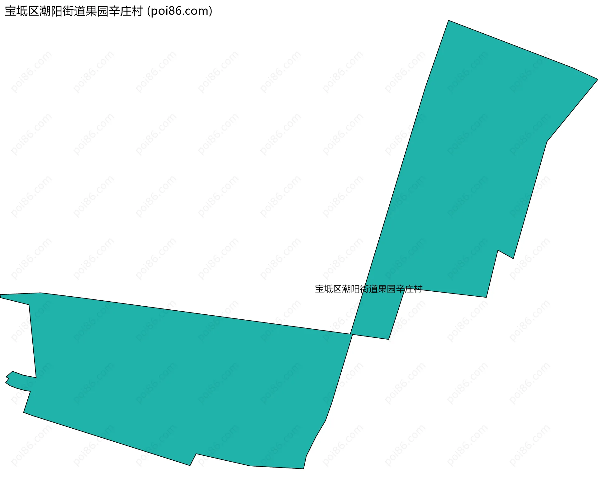 宝坻区潮阳街道果园辛庄村边界地图