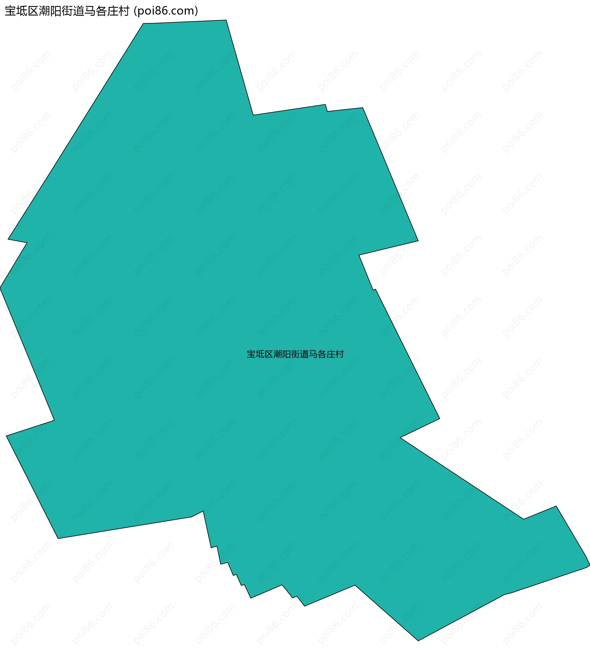 宝坻区潮阳街道马各庄村边界地图
