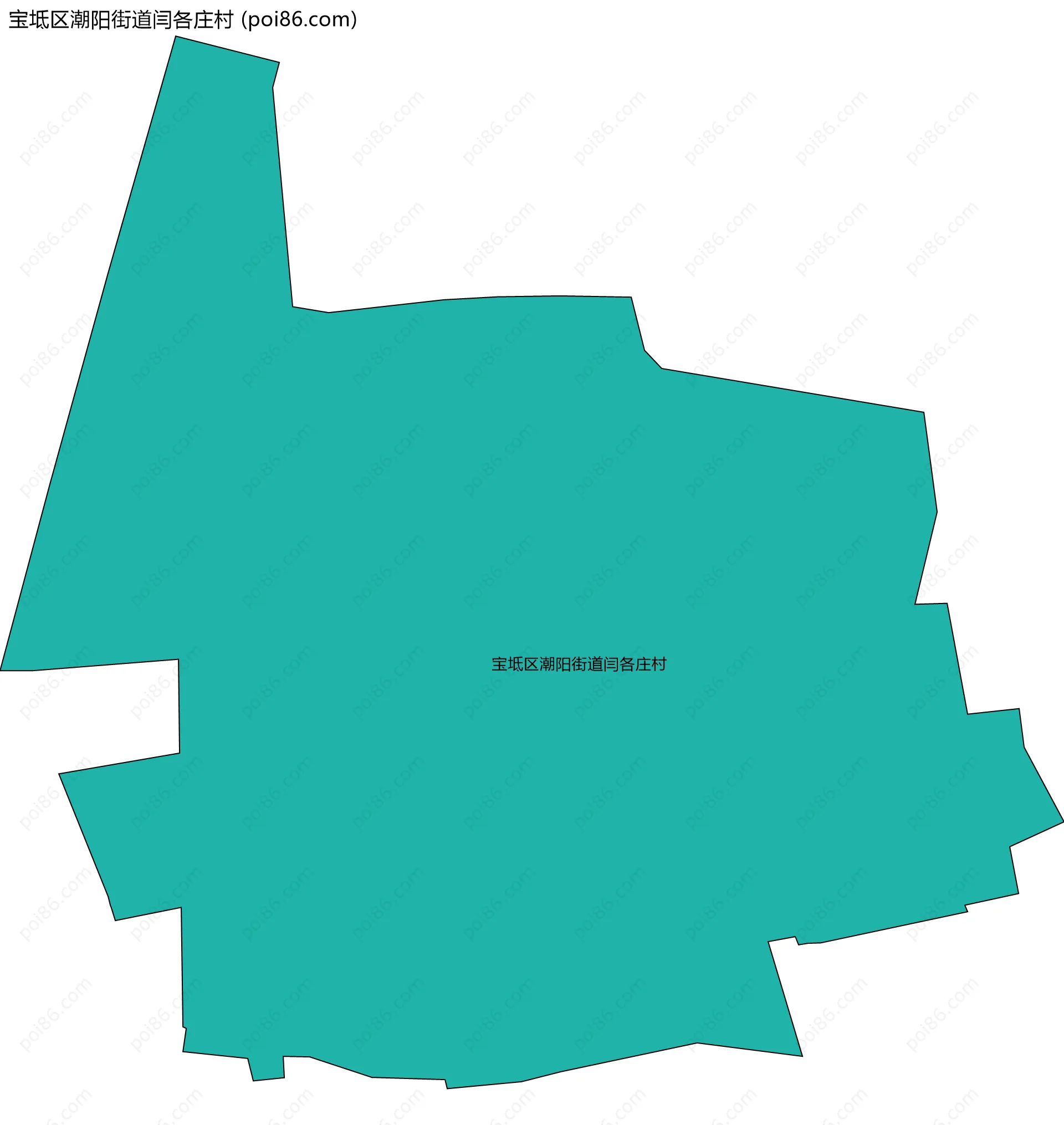 宝坻区潮阳街道闫各庄村边界地图