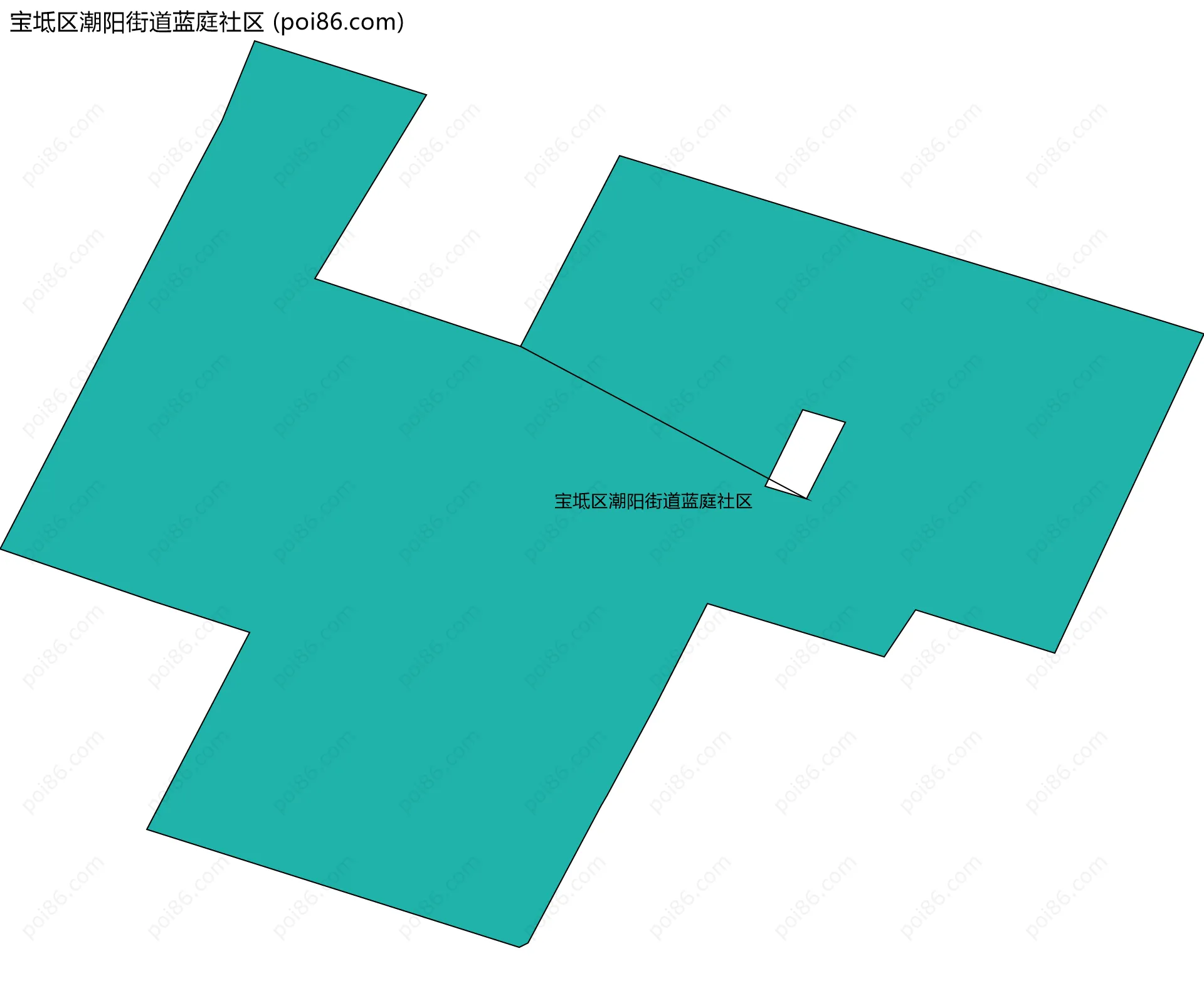 宝坻区潮阳街道蓝庭社区边界地图