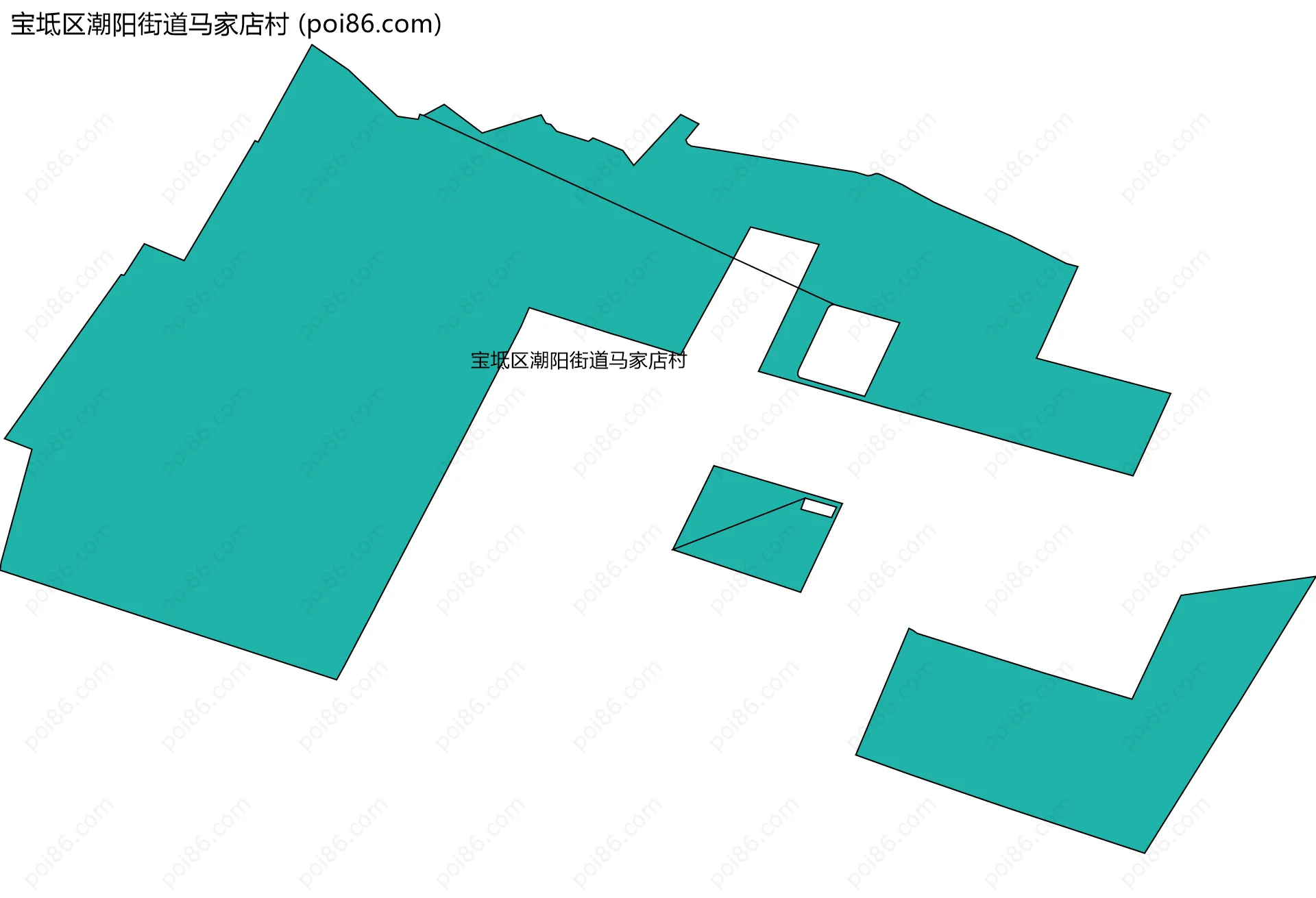 宝坻区潮阳街道马家店村边界地图