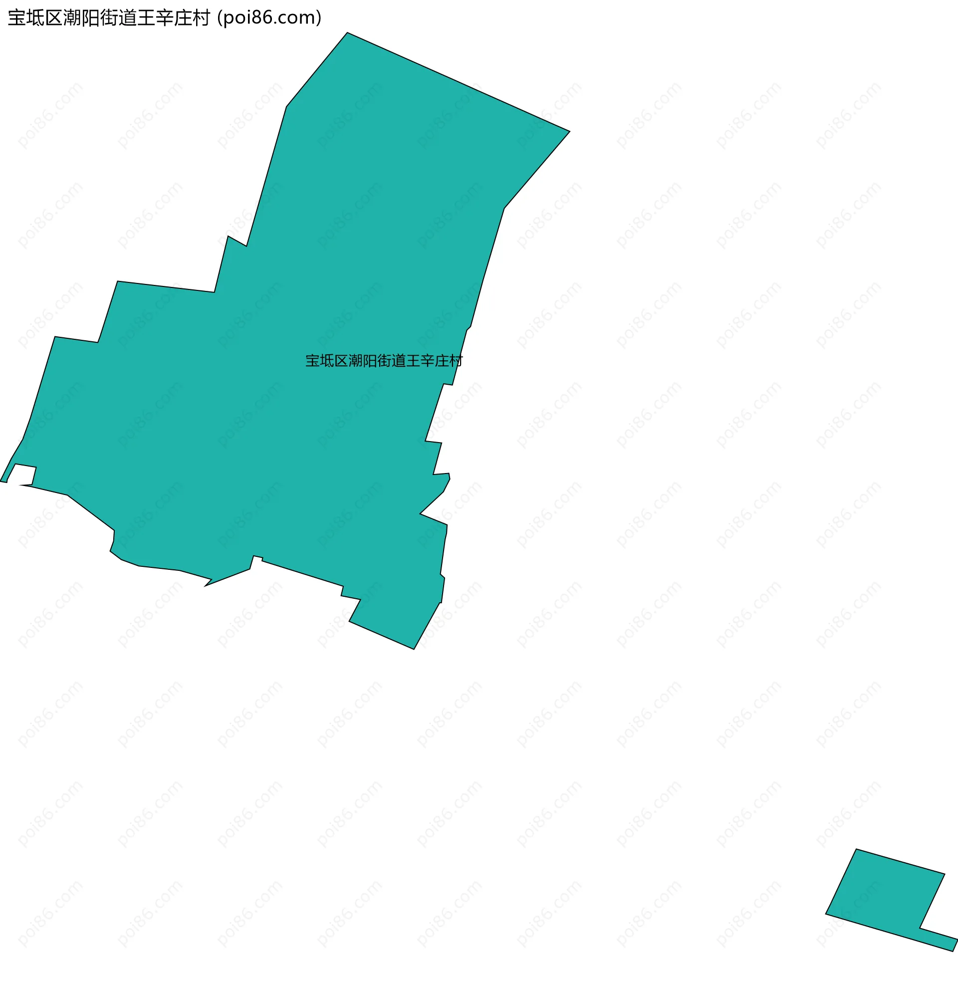 宝坻区潮阳街道王辛庄村边界地图