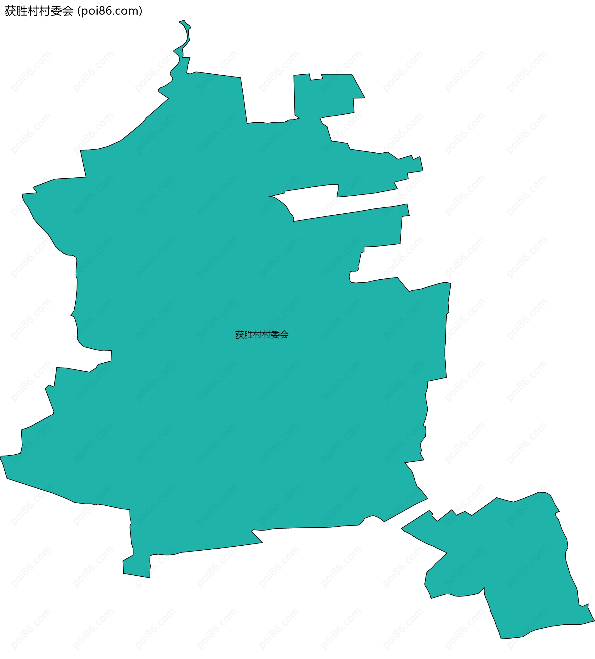 获胜村村委会边界地图