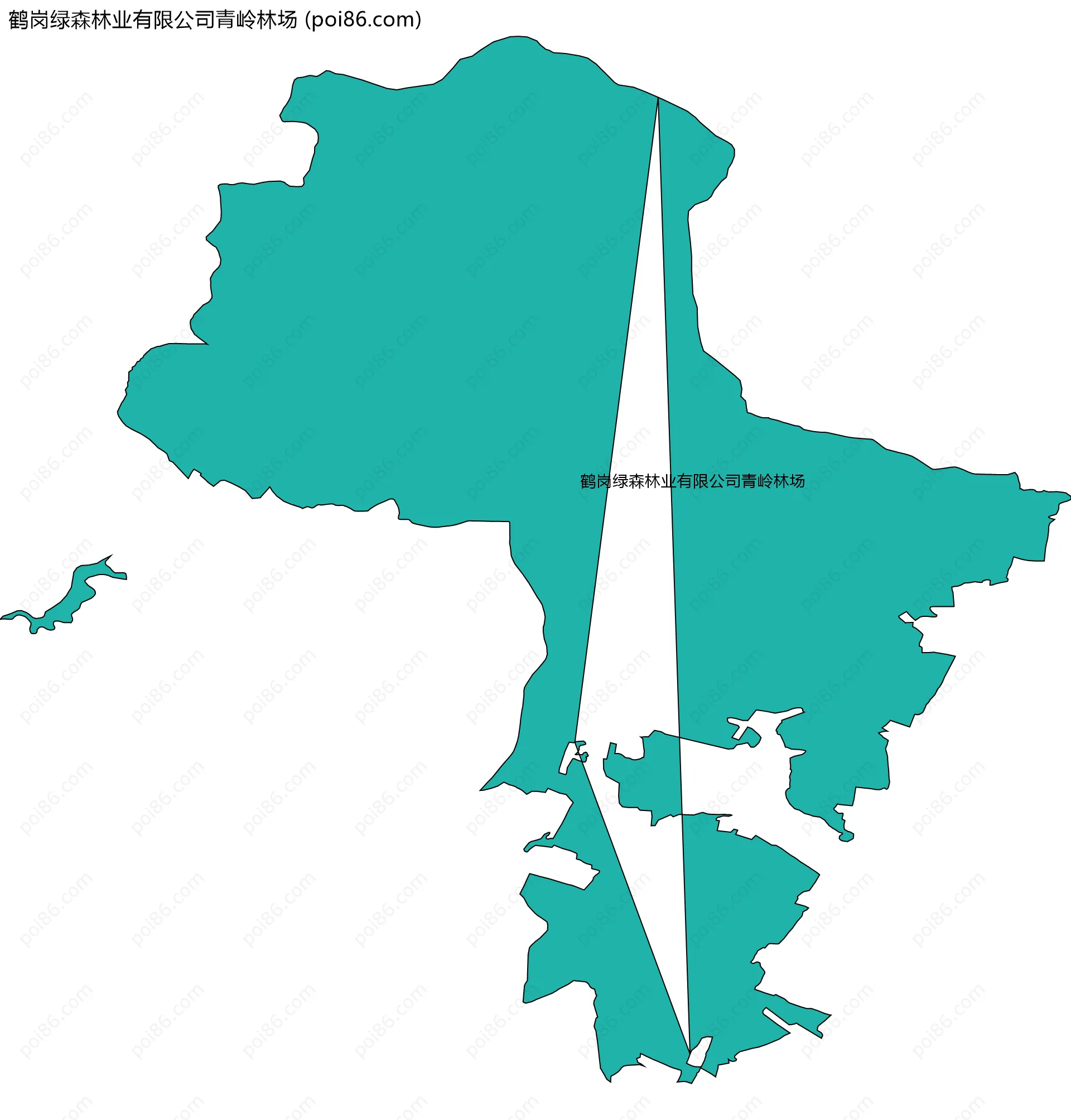 鹤岗绿森林业有限公司青岭林场边界地图